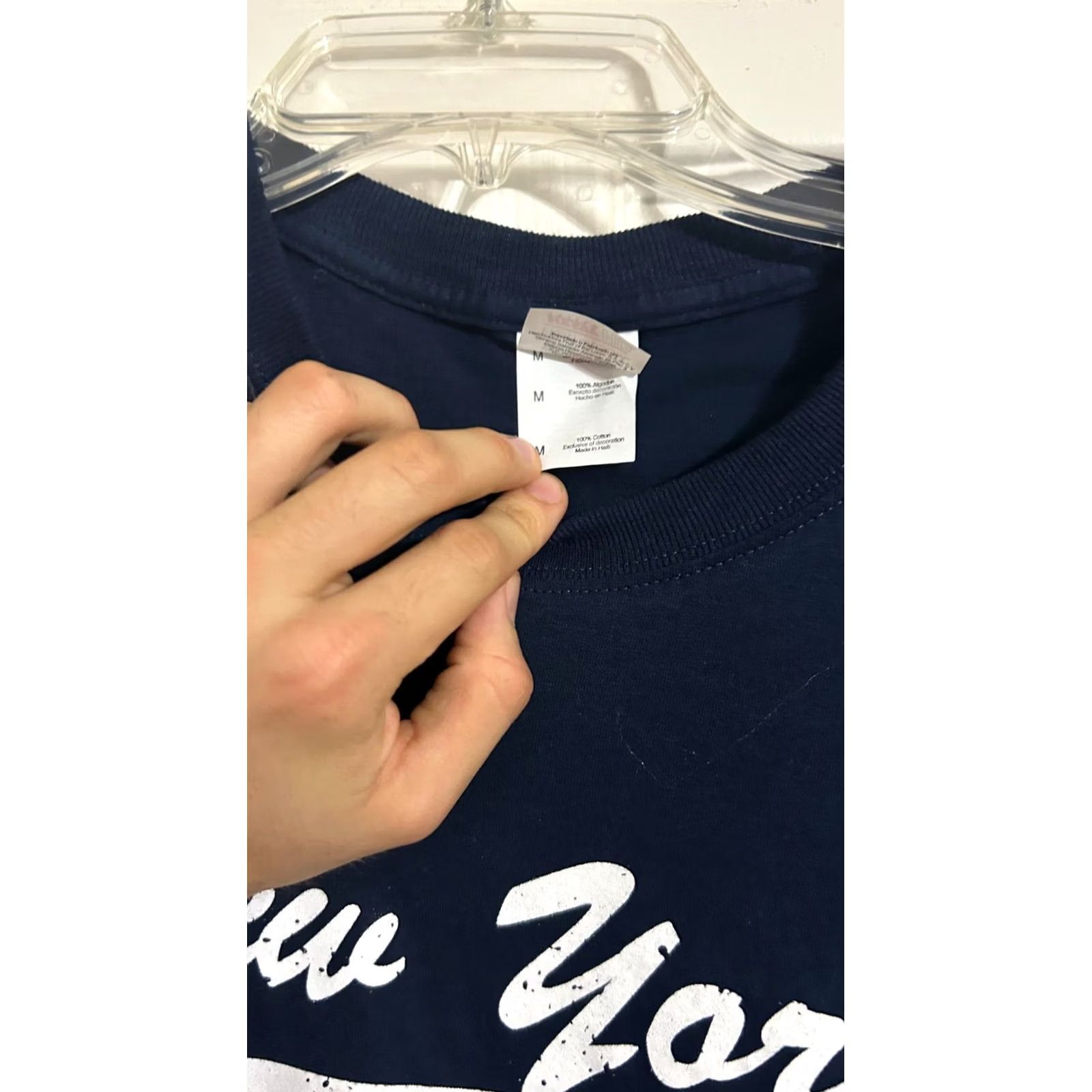 Vintage Mens Blue Cotton Blend New York Crewneck Short Sleeve T Shirt Sz M Graphic Print Size US M / EU 48-50 / 2 - 2 Thumbnail