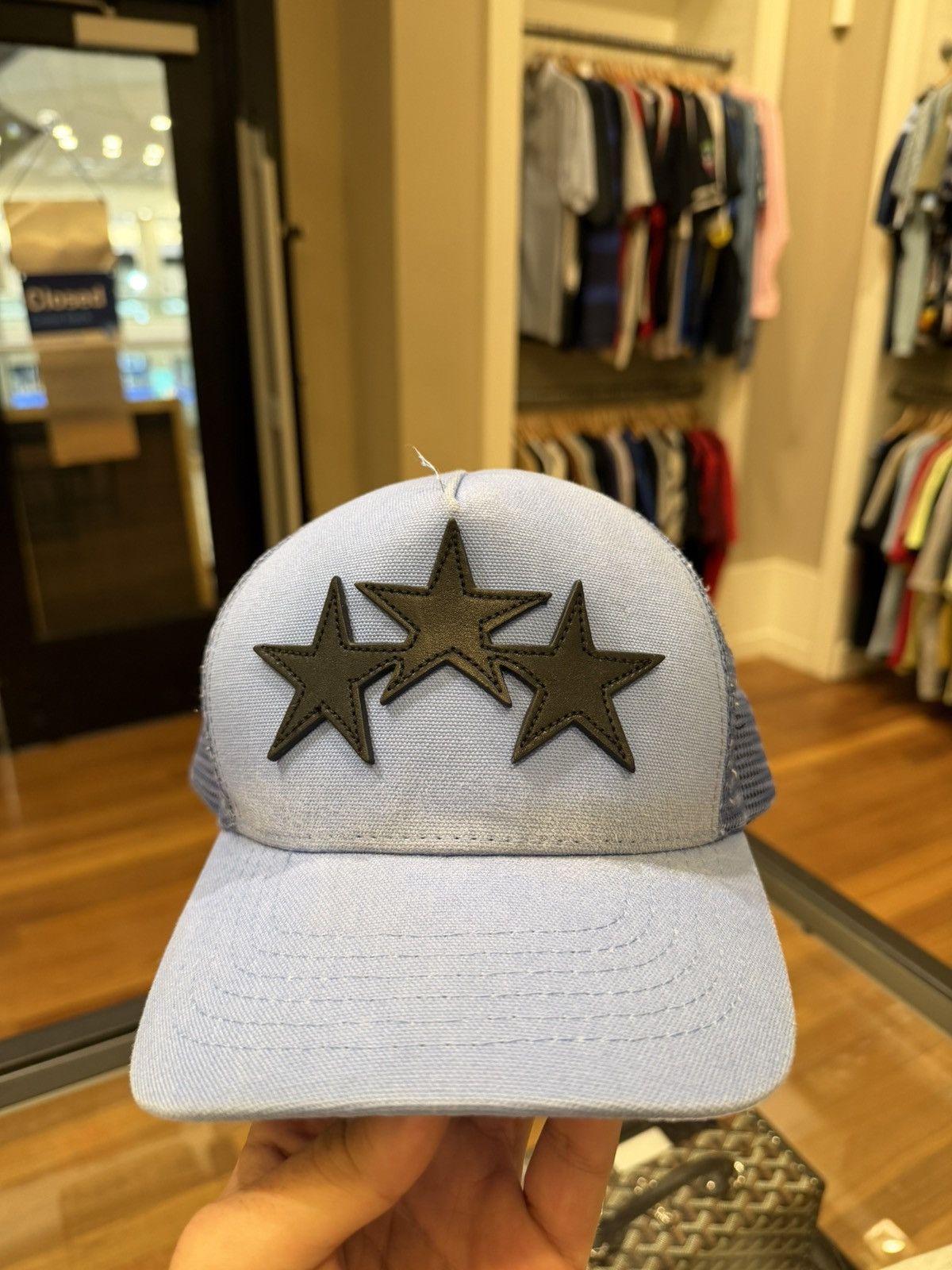 Amiri Amiri 3 Star Trucker Hat - Blue Size ONE SIZE - 1 Thumbnail
