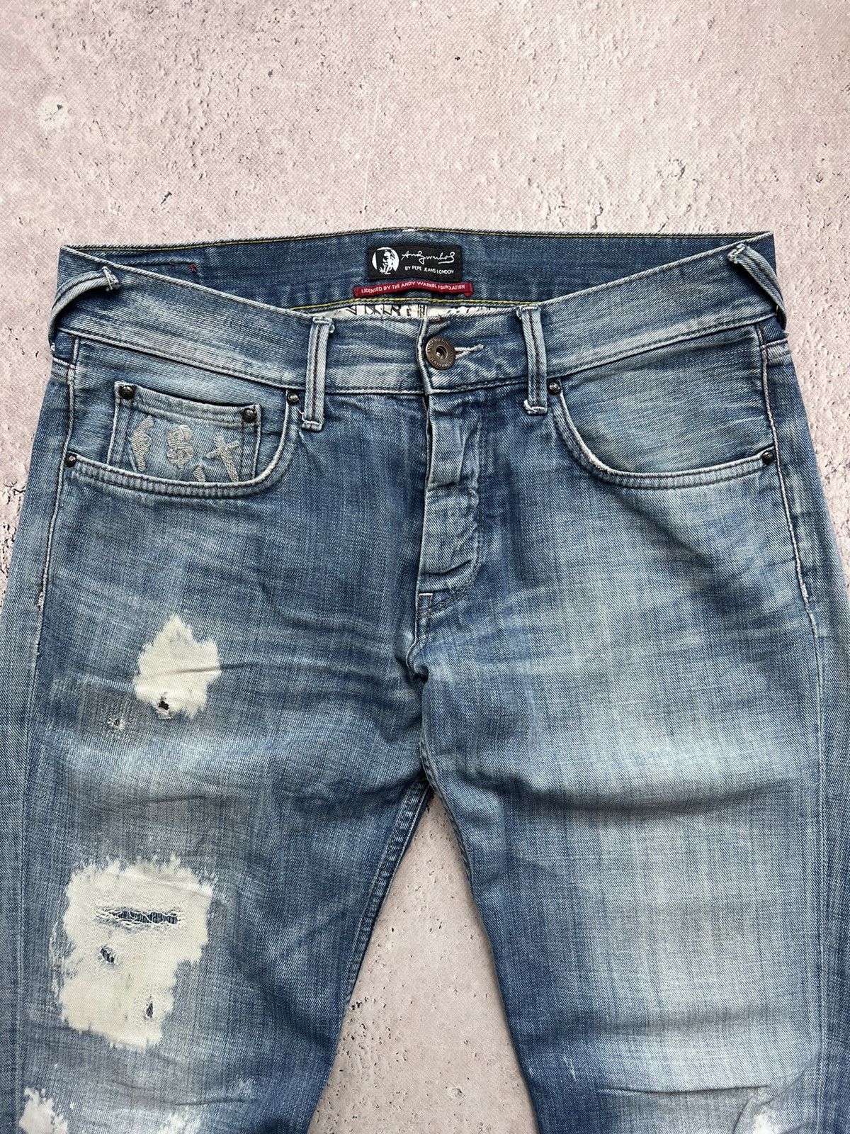 Andy Warhol × Japanese Brand Y2K Andy Warhol Pepe Jeans Art cargo JEANS Rare Retro Hype Size US 31 - 5 Thumbnail