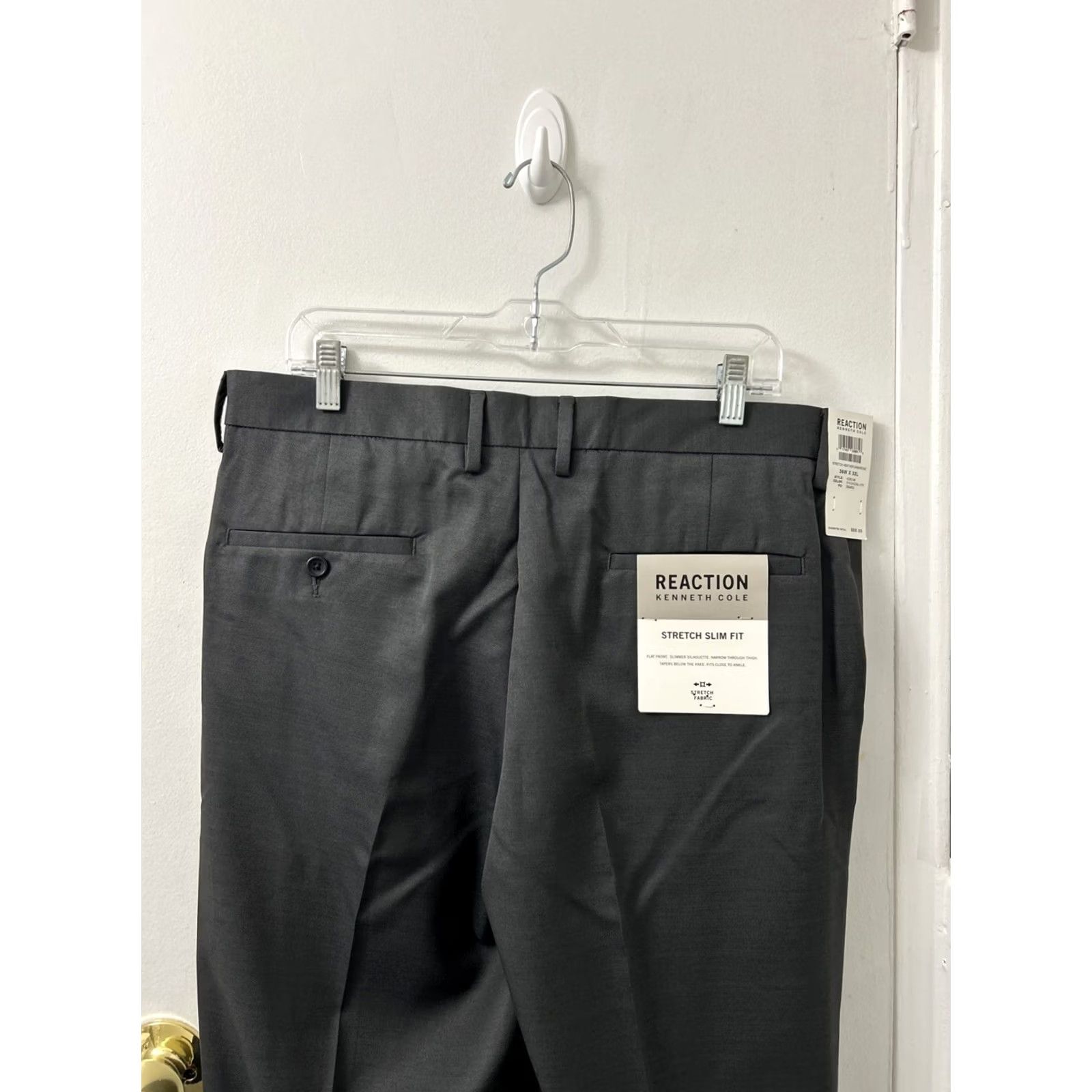 Kenneth Cole Kenneth Cole Reaction Pants Mens Sz 36x32 Gray Stretch Slim Fit YKK Flat Front Size US 36 / EU 52 - 5 Thumbnail
