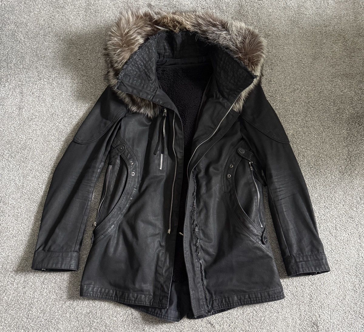 14th Addiction 14th Addiction Waxed Canvas Fox Fur Parka Size US M / EU 48-50 / 2 - 3 Thumbnail