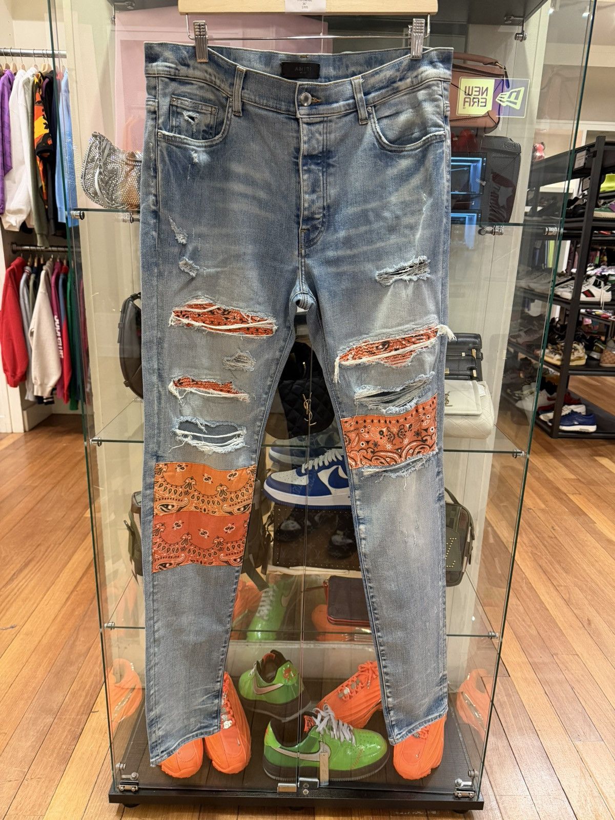 Amiri Amiri Vintage Orange Bandana Art Patch Denim Jeans Size US 36 / EU 52 - 1 Thumbnail