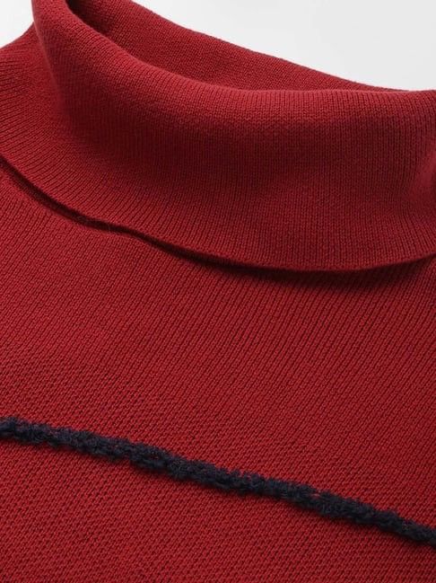 Designer × Tommy Hilfiger TOMMY HILFIGER Burgundy Relaxed Turtleneck Sweater Size XS / US 0-2 / IT 36-38 - 7 Thumbnail