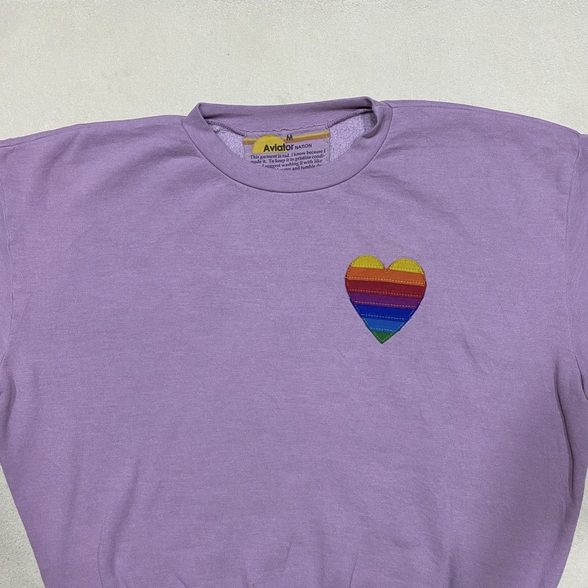 Aviator Nation AVIATOR NATION 5 Stripes Heart Boxy Sweatshirt Size M / US 6-8 / IT 42-44 - 2 Thumbnail