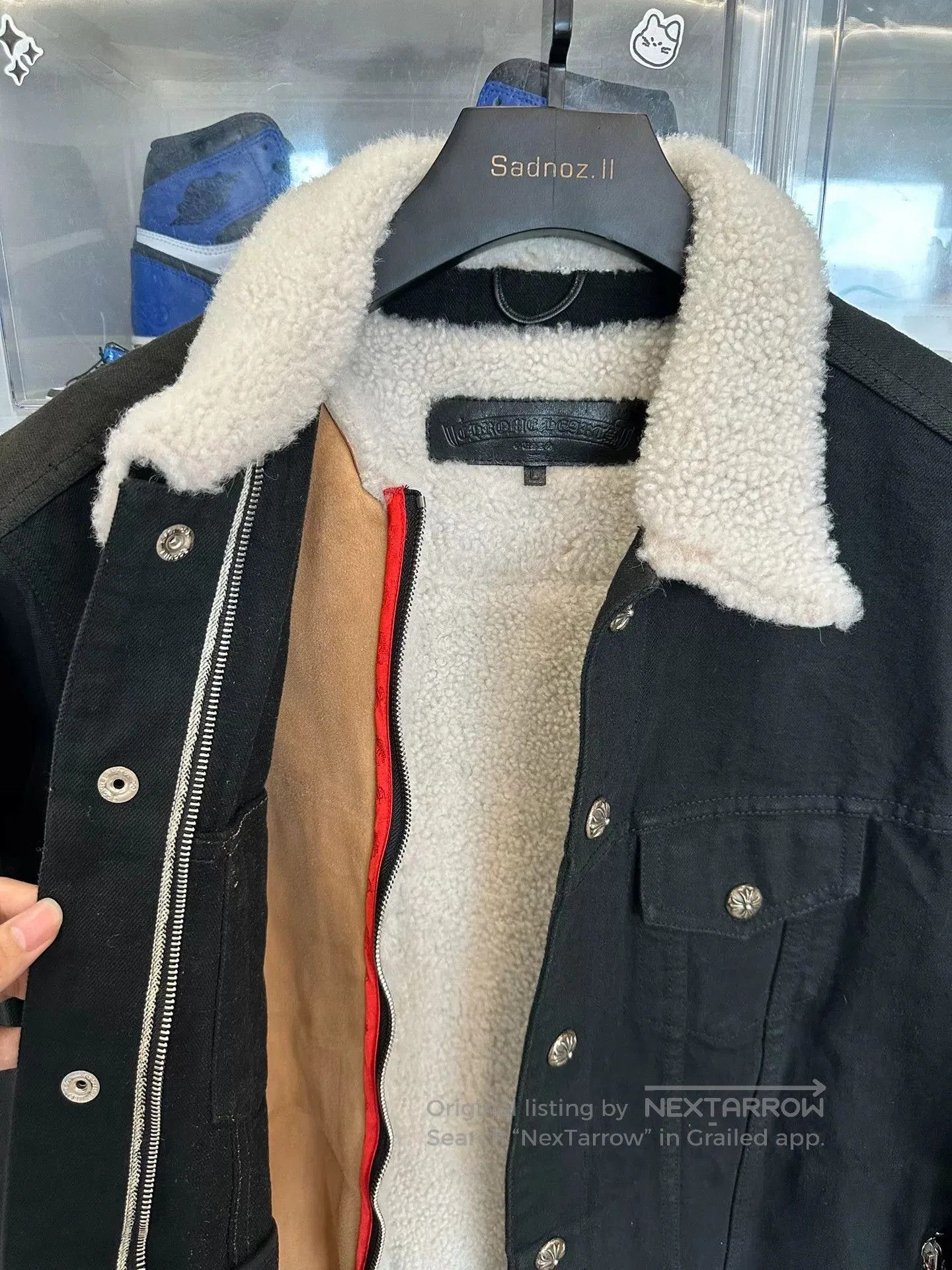 Chrome Hearts Chrome Hearts Shearling Black Denim Jacket. Size US L / EU 52-54 / 3 - 5 Thumbnail