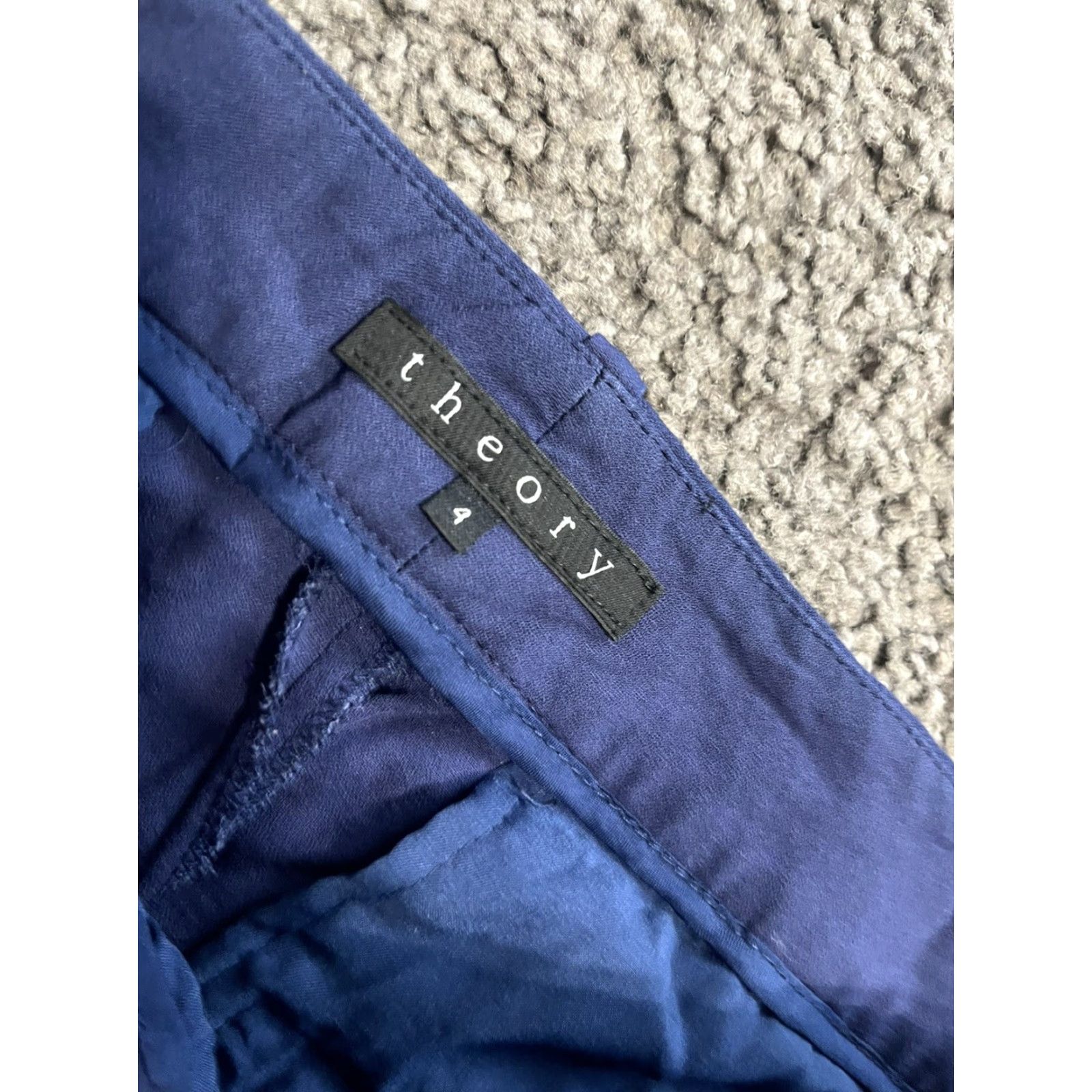 Theory Theory Capris Pants Women Sz 4 Blue Viscose Zipper Pockets Inseam 23" Regular Rise 8.5-10.5" Jersey Casual Business Women Size 27" / US 4 / IT 40 - 5 Thumbnail