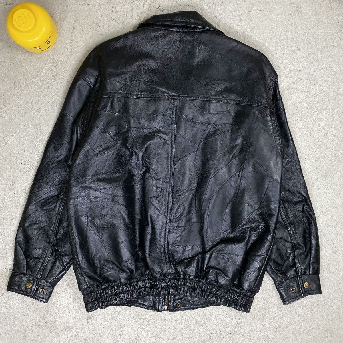 Vintage Leather jacket vintage bomber patchwork boxy oversize Size US L / EU 52-54 / 3 - 8 Thumbnail