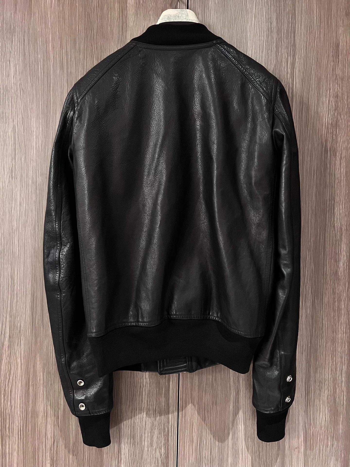 Rick Owens Rick Owens Leather Bomber Jacket with Zip-Up Size US S / EU 44-46 / 1 - 4 Thumbnail