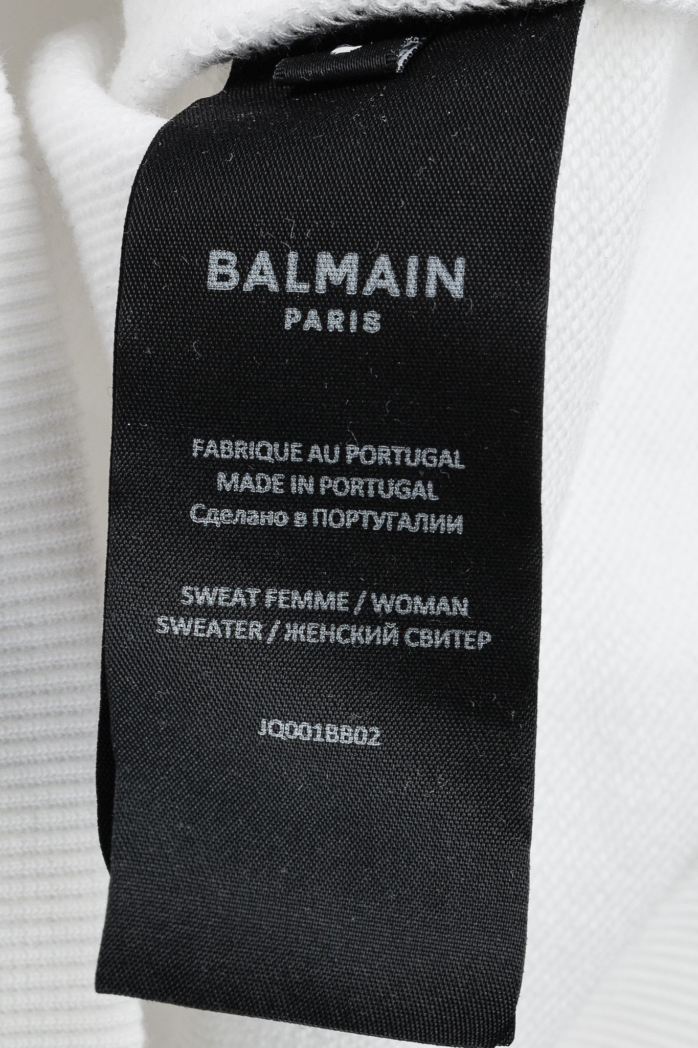 Balmain Balmain White Oversized Printed Logo Long Sleeve Sweatshirt Size S / US 4 / IT 40 - 8 Thumbnail