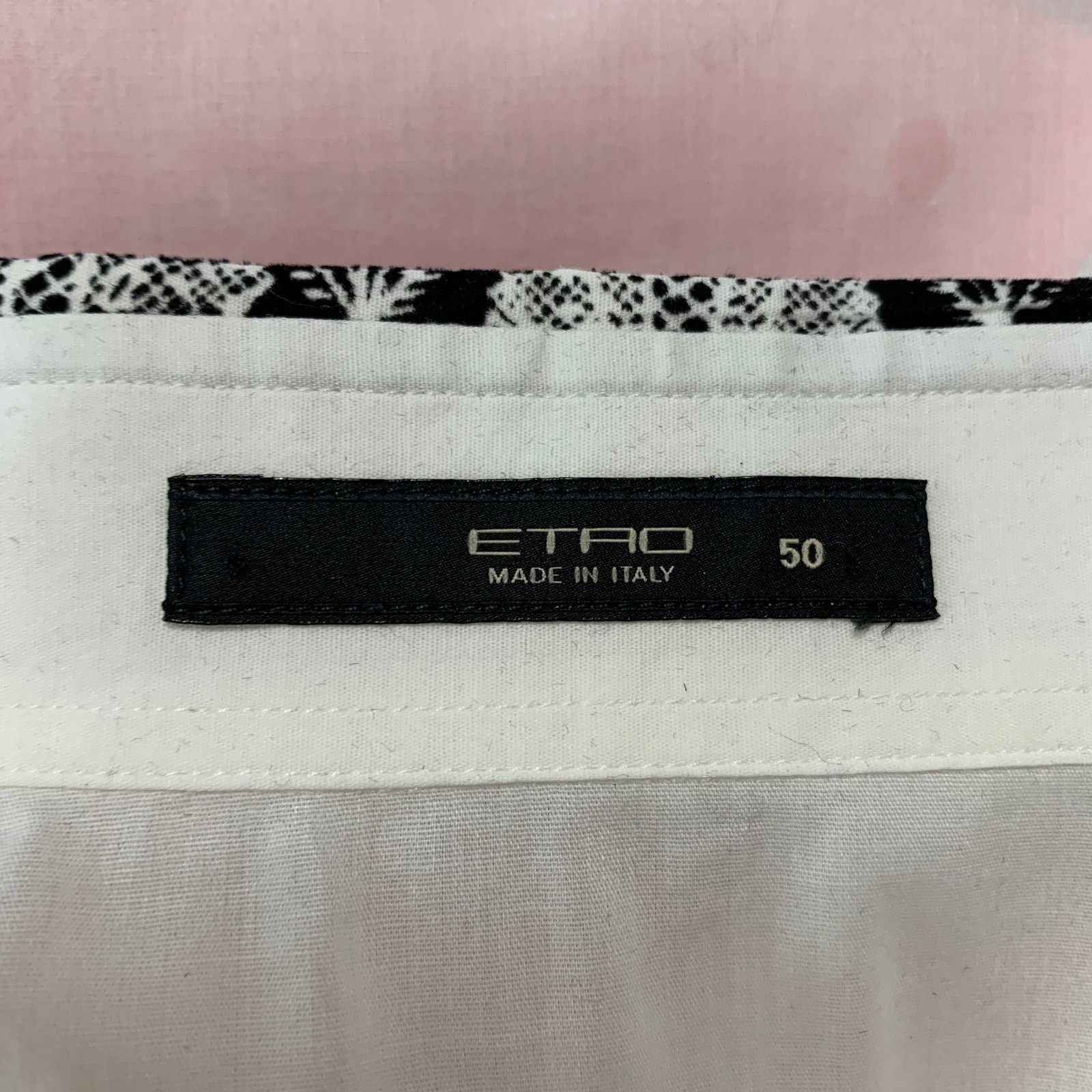 Etro ETRO Size 14 White Black Cotton & Elastane Print Shirt Size XL / US 12-14 / IT 48-50 - 6 Thumbnail