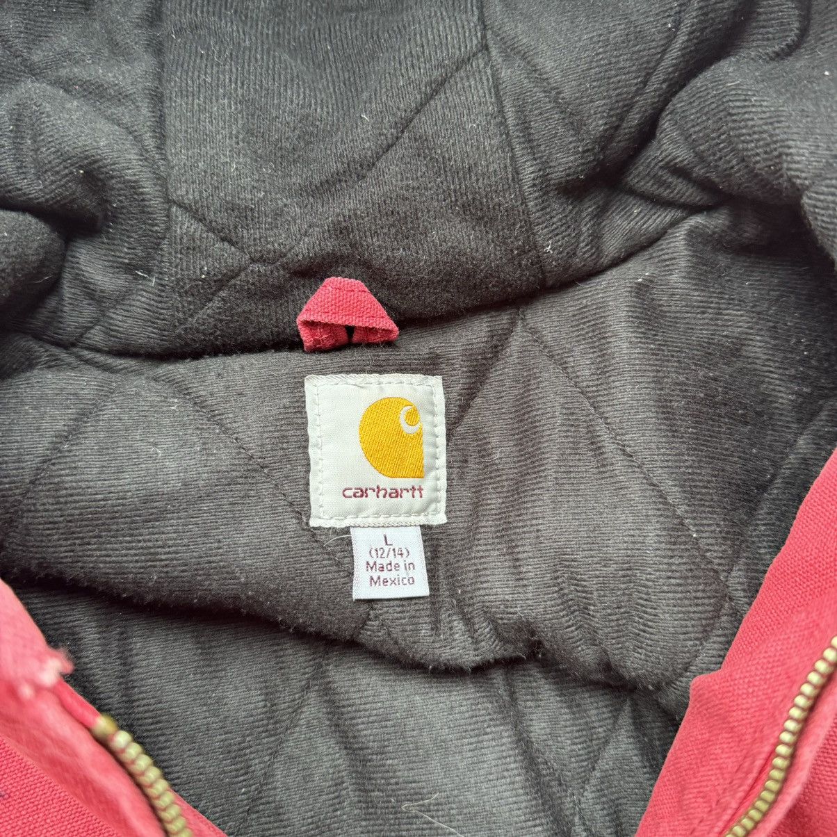 Carhartt × Vintage Vintage Carhartt Faded Hooded Crimson Red Jacket Sz M Size US M / EU 48-50 / 2 - 2 Thumbnail