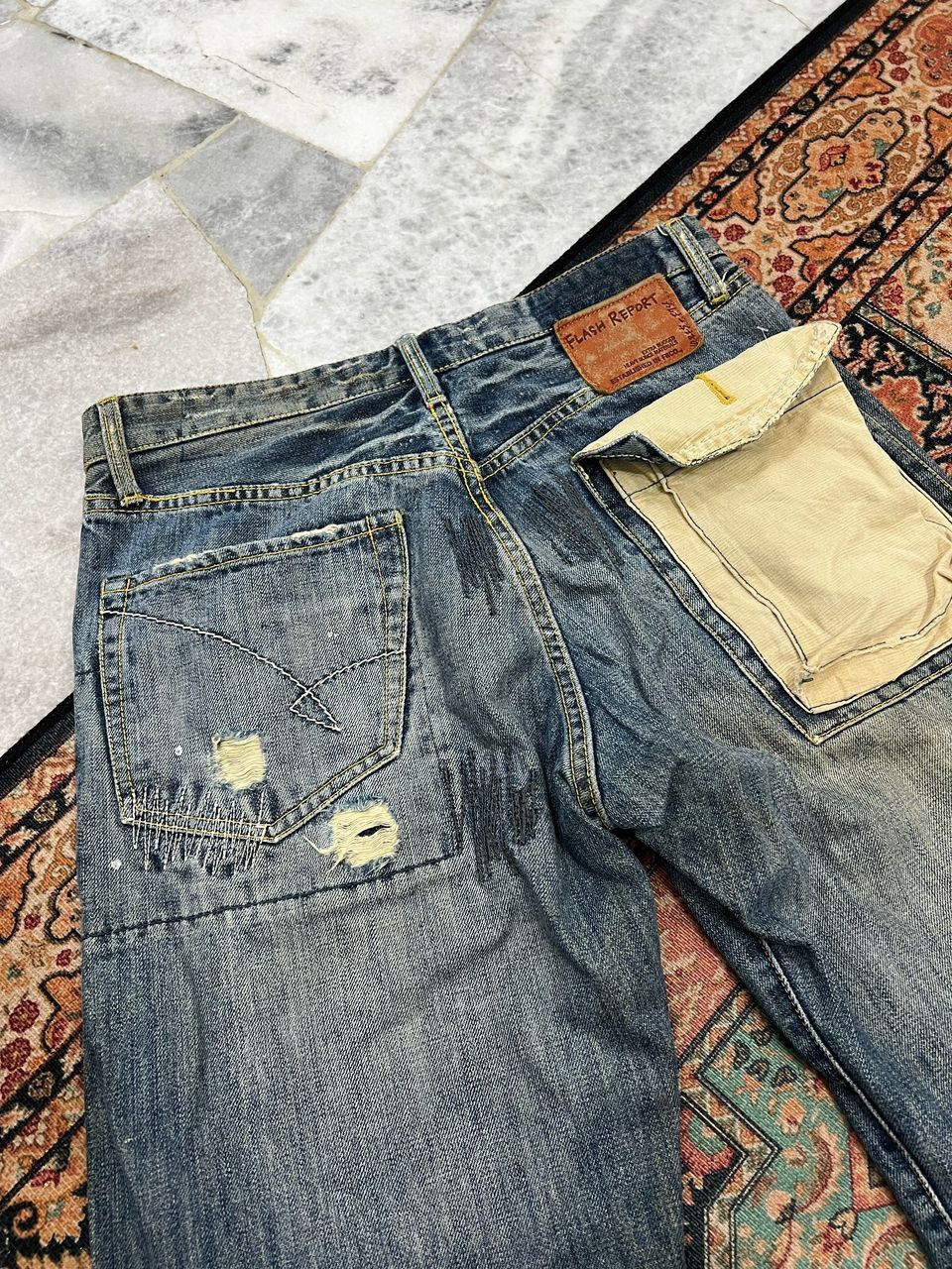 Japanese Brand Japanese Brand Flash Report Sashiko Jeans Size US 31 - 9 Thumbnail