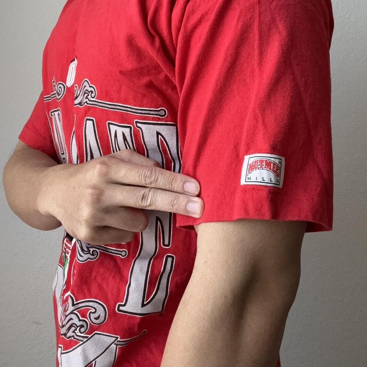 Nutmeg × Vintage Vintage 1990s Nutmeg Ohio State Buckeyes Graphics Red Tee Size US L / EU 52-54 / 3 - 5 Thumbnail