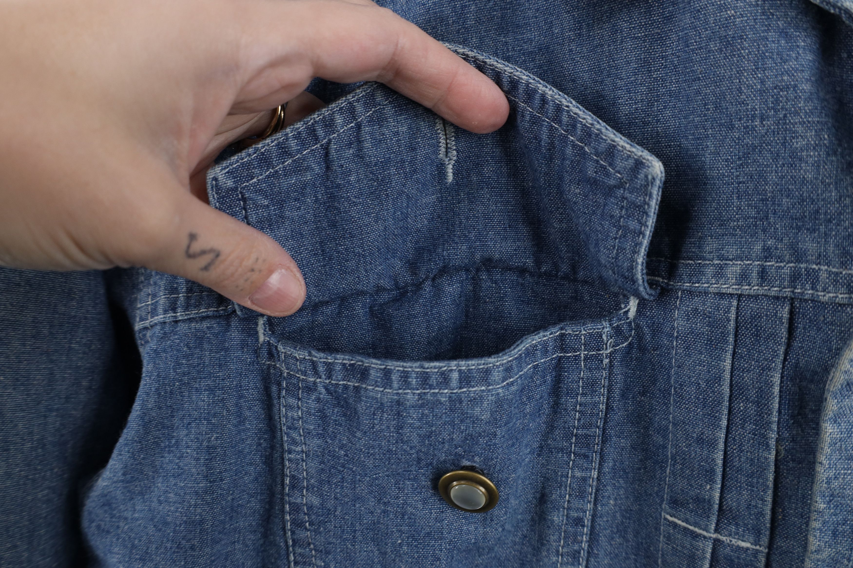 Vintage Vintage 90s Streetwear Flower Chambray Denim Trucker Jacket Size S / US 4 / IT 40 - 6 Thumbnail