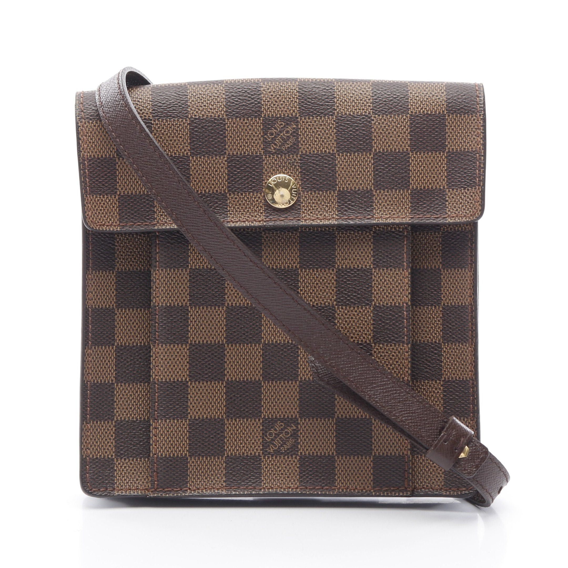 Louis Vuitton Pimlico Damier Ebene Shoulder Bag Leather Brown, Women's