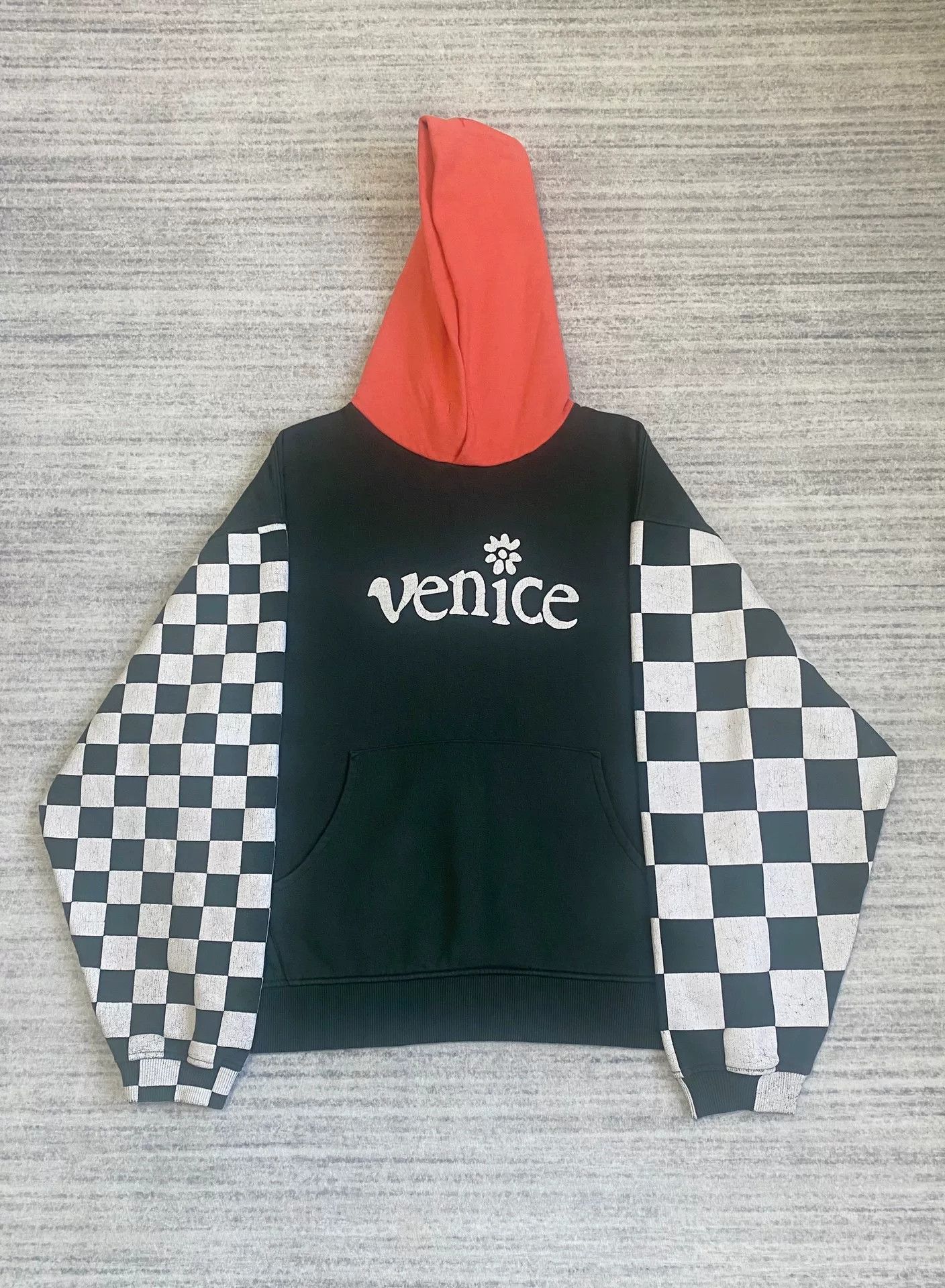 ERL black and white checkered hoodie with red hood Size US L / EU 52-54 / 3 - 1 Thumbnail