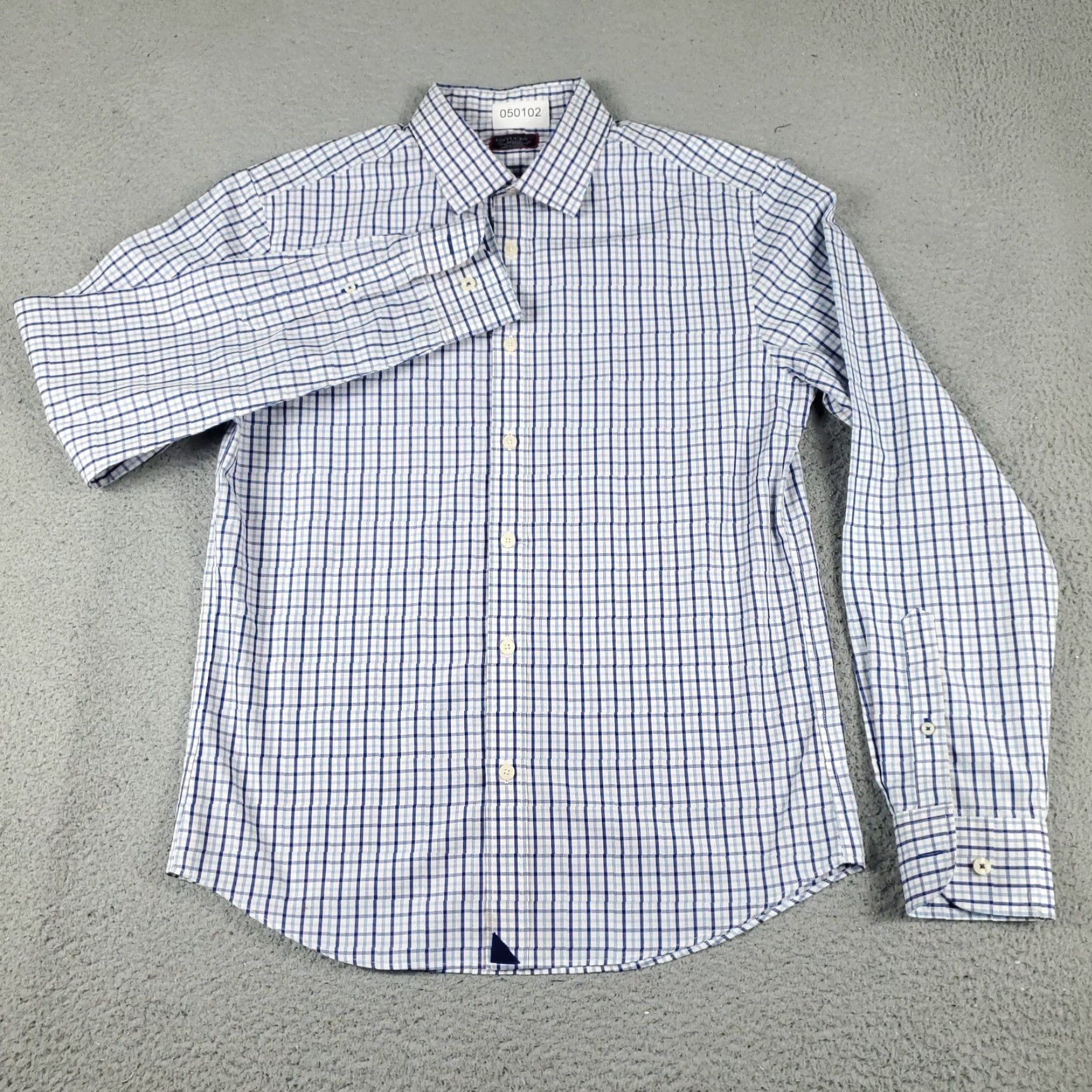 UNTUCKit UNTUCKit Shirt Mens Medium Blue White Check Button Up Long Sleeve Size US M / EU 48-50 / 2 - 2 Thumbnail
