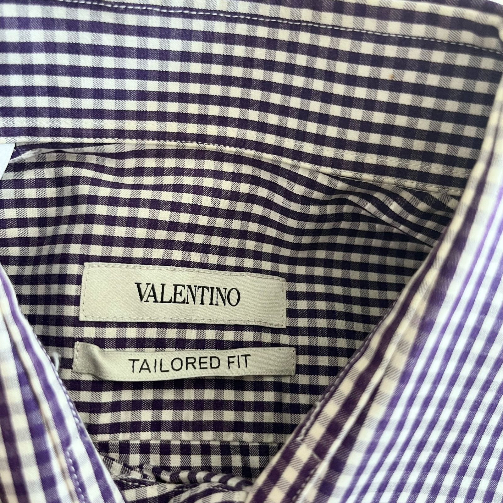 Valentino Valentino Tailored Fit Gingham Check Button Up Shirt Size US XS / EU 42 / 0 - 3 Thumbnail