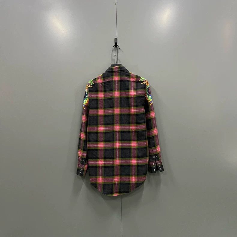 Gucci Gucci Plaid Floral Embroidery Shirt 46 Size-2506 Size US M / EU 48-50 / 2 - 2 Thumbnail