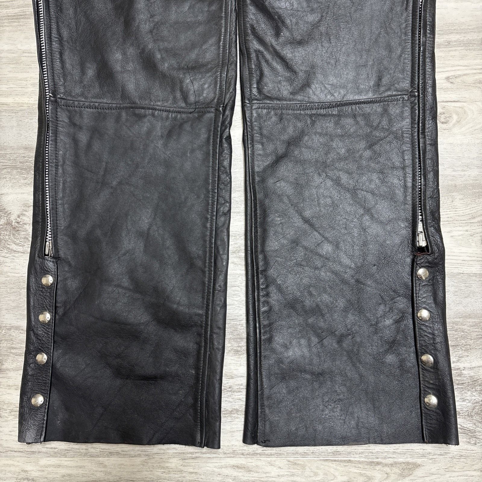 Other Vintage Leather Chaps Mens Large Black Bootcut Full Grain Mo Size US 36 / EU 52 - 5 Thumbnail