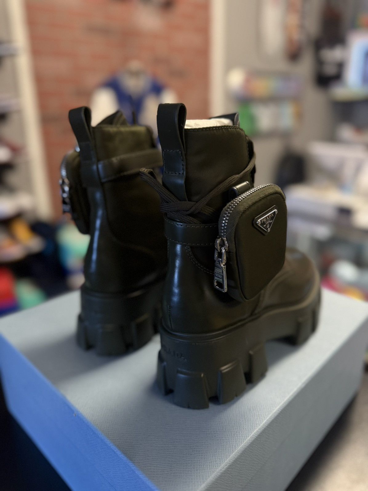 Prada Prada High Top Green Combat Boots Size 39 NEW $1750 Retail Size US 9 / IT 39 - 5 Thumbnail