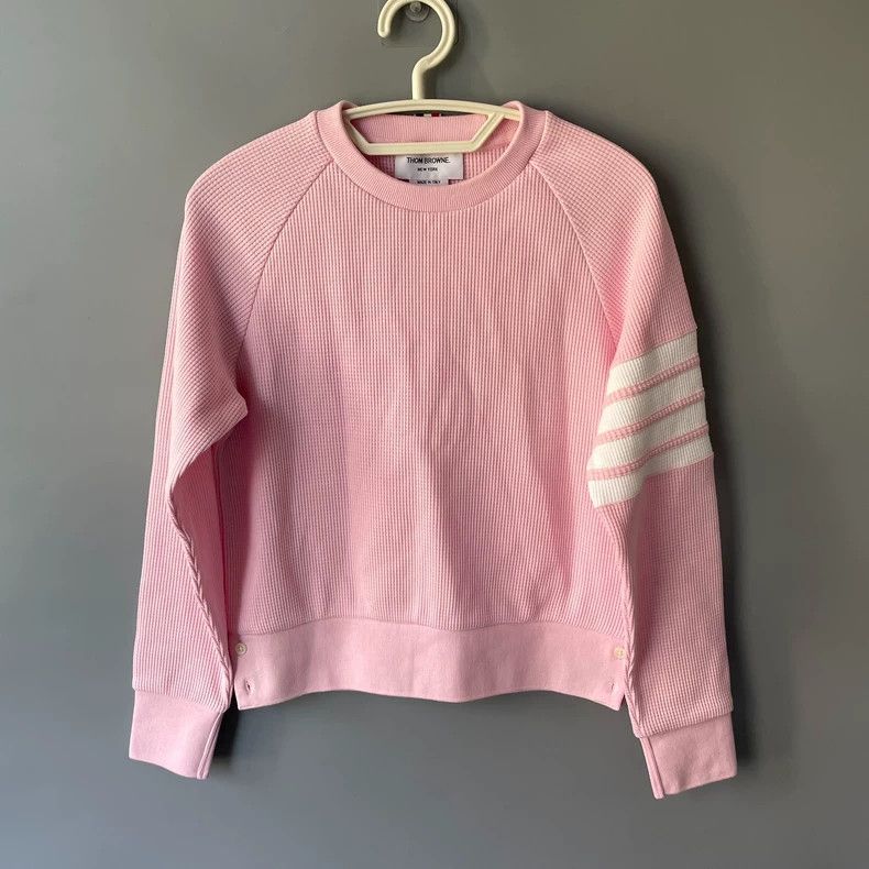 Thom Browne Thom Browne Pink round neck hoodie Size S / US 4 / IT 40 - 1 Thumbnail