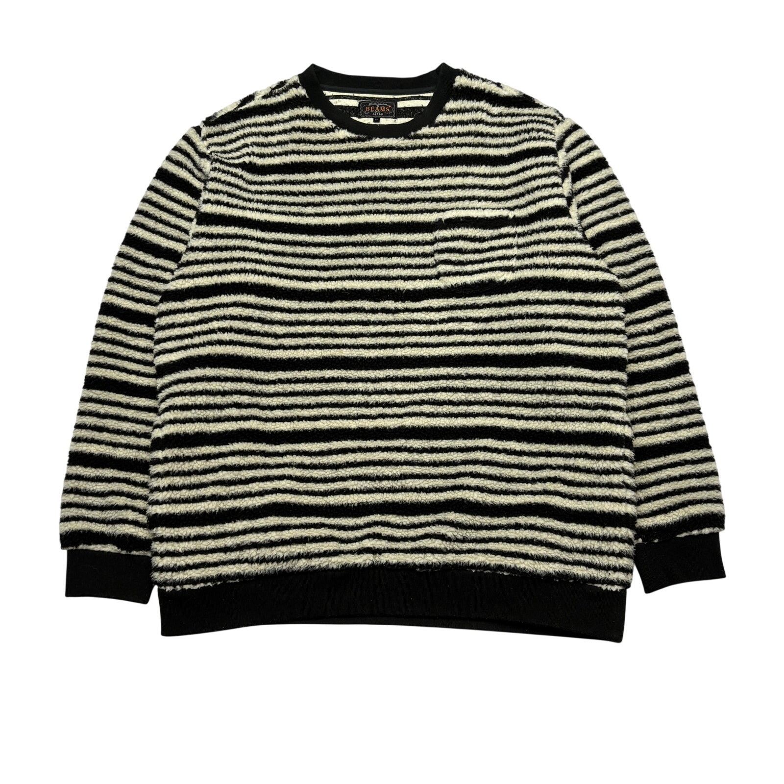 Beams Plus Beams Plus Striped Fleece Sweatshirt Men's XL Streetwear Size US XL / EU 56 / 4 - 1 Thumbnail