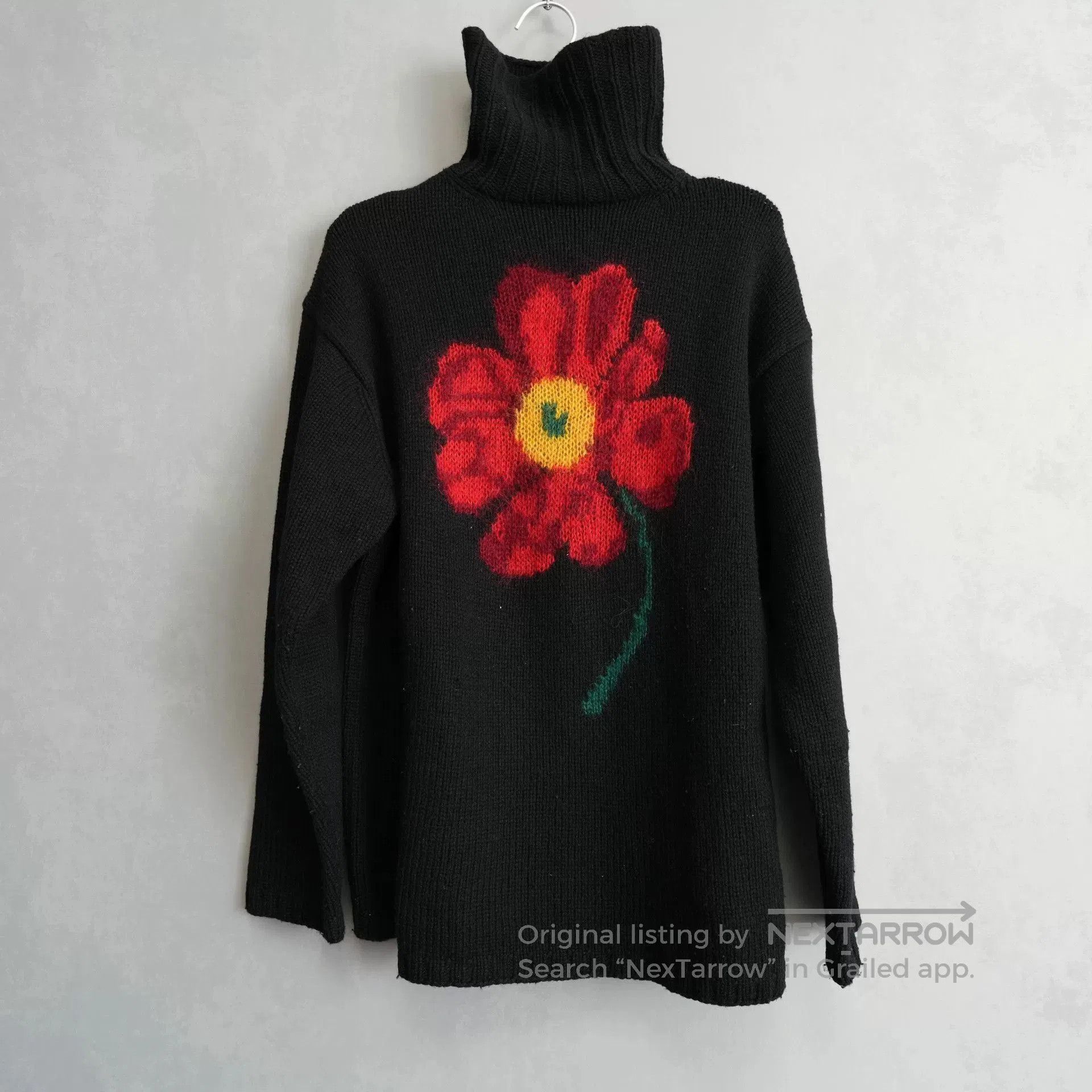 Yohji Yamamoto Yohji Yamamoto 95AW Floral Turtleneck Sweater. Size US M / EU 48-50 / 2 - 4 Thumbnail