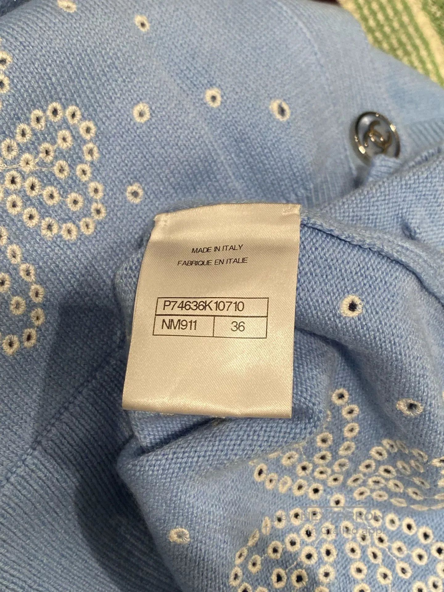 Chanel Chanel 23 Blue Hollow Print Knit Cardigan. Size US S / EU 44-46 / 1 - 5 Thumbnail