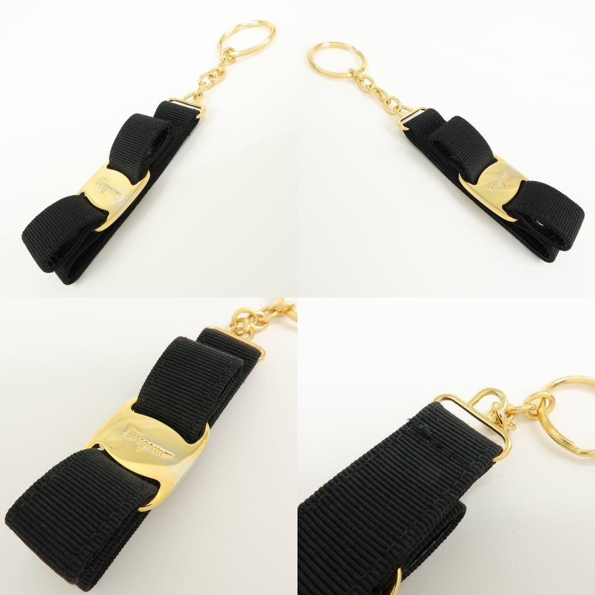 Salvatore Ferragamo Ferragamo Vara Ribbon Nylon Keychain Black Size ONE SIZE - 3 Thumbnail