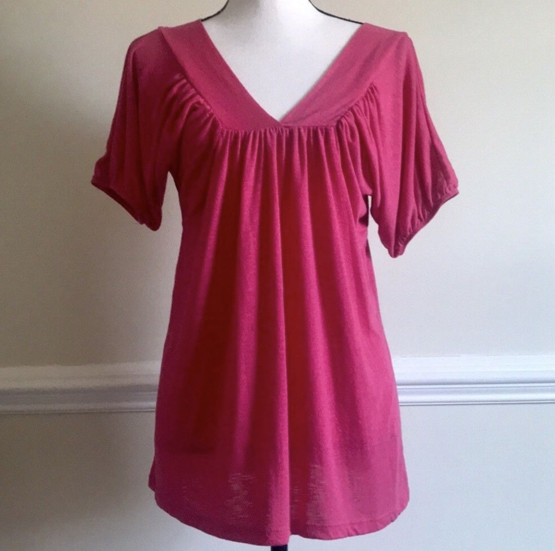 Other DEEP PLUNGE CROCHET BACK FLOWY SHORT SLEEVE TOP SIZE L Size L / US 10 / IT 46 - 1 Thumbnail