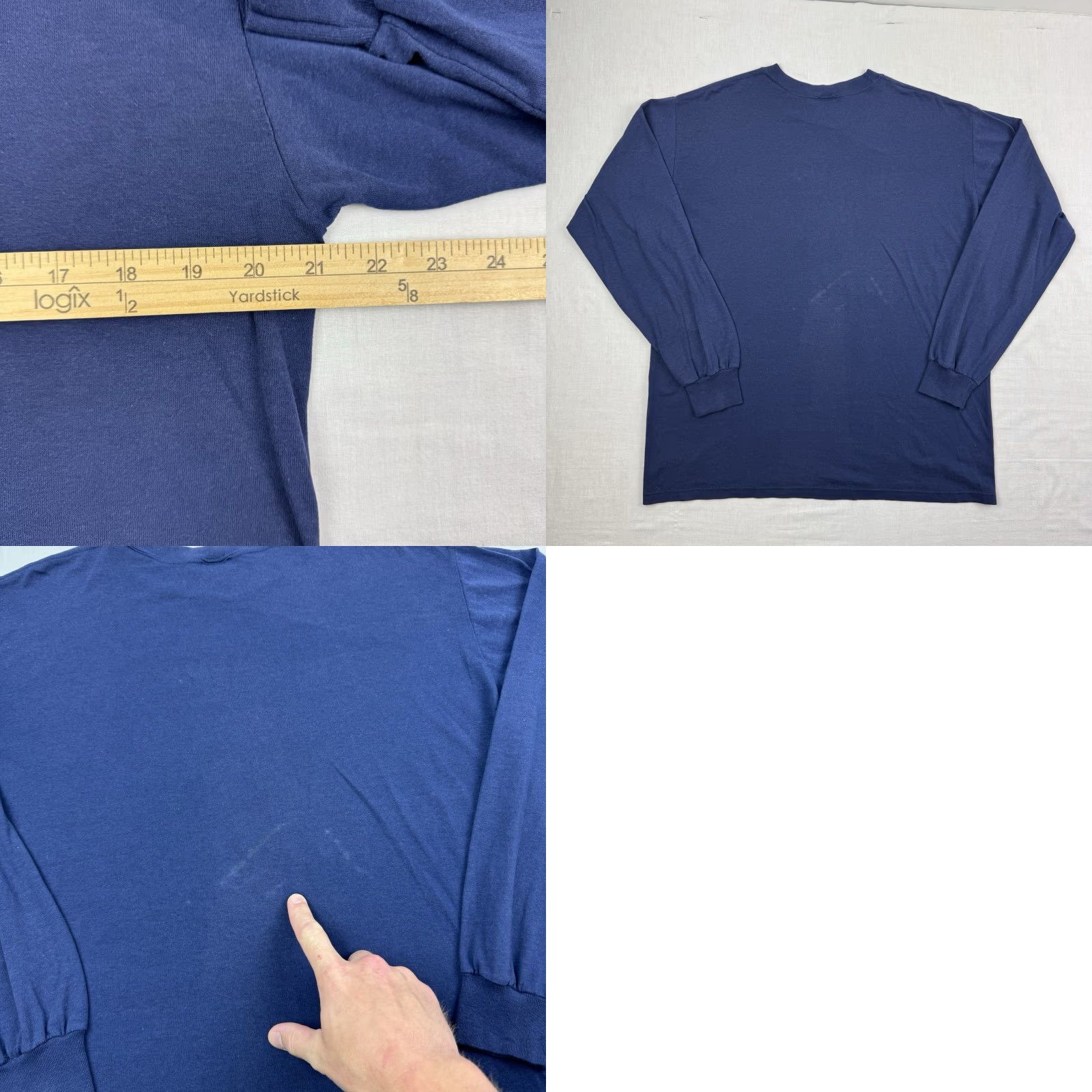 Russell Athletic VINTAGE Russell Athletic Long Sleeve T-Shirt Adult Large Blue Grunge 90s Mens Size US L / EU 52-54 / 3 - 8 Thumbnail