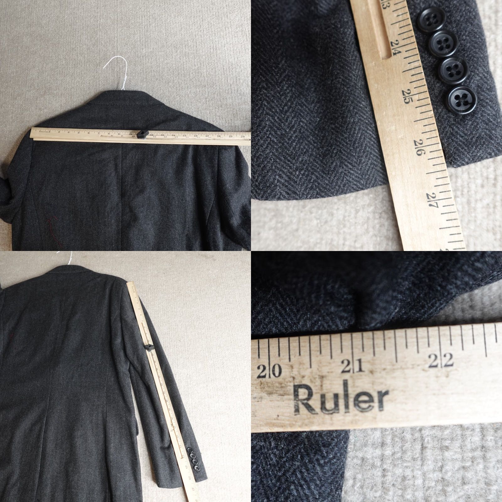 J.Crew J. Crew Sport Coat 42L Gray Herringbone Moon Tweed 3 Roll 2 Jacket Single-Breasted Three-Button Notch Lapel Mens Regular Vintage: No Size US XS / EU 42 / 0 - 8 Thumbnail