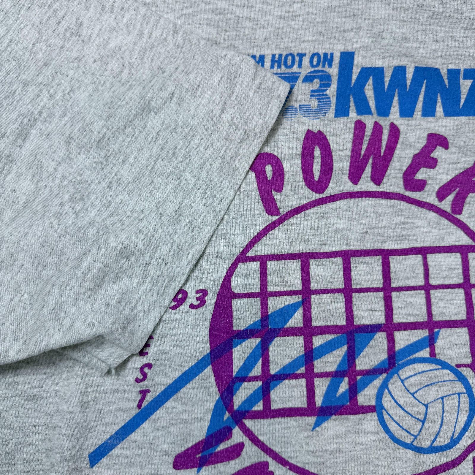 Hanes Vintage '93 Hanes KWNZ Power Volleyball Tee XL Single Stitch Size US XL / EU 56 / 4 - 4 Thumbnail