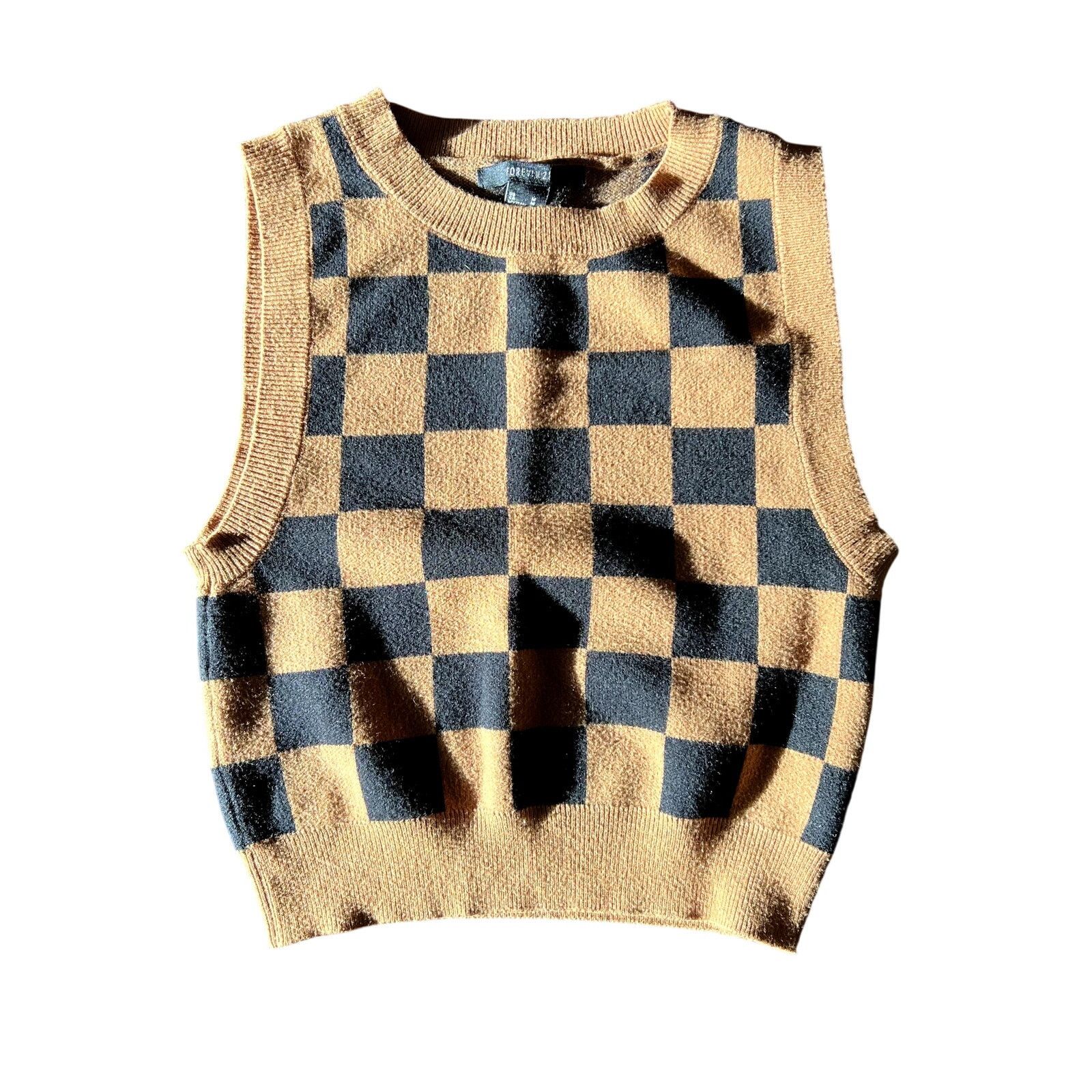 Forever 21 Checkered Vest Size M / US 6-8 / IT 42-44 - 1 Thumbnail