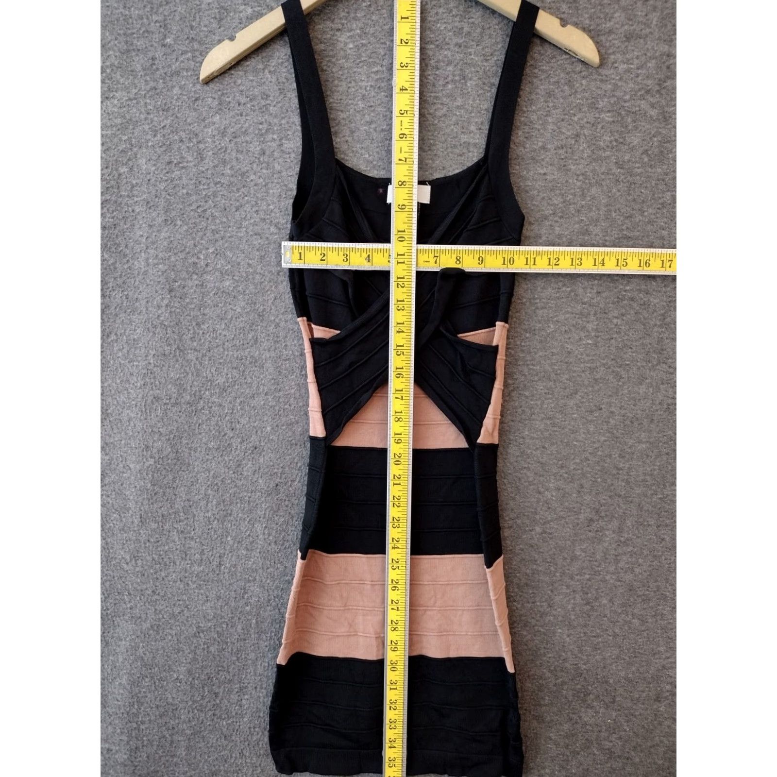 Vintage Lola Women's Bodycon Sleeveless Pencil Dress Overlap Back Striped XS Black and White Size XS / US 0-2 / IT 36-38 - 4 Thumbnail