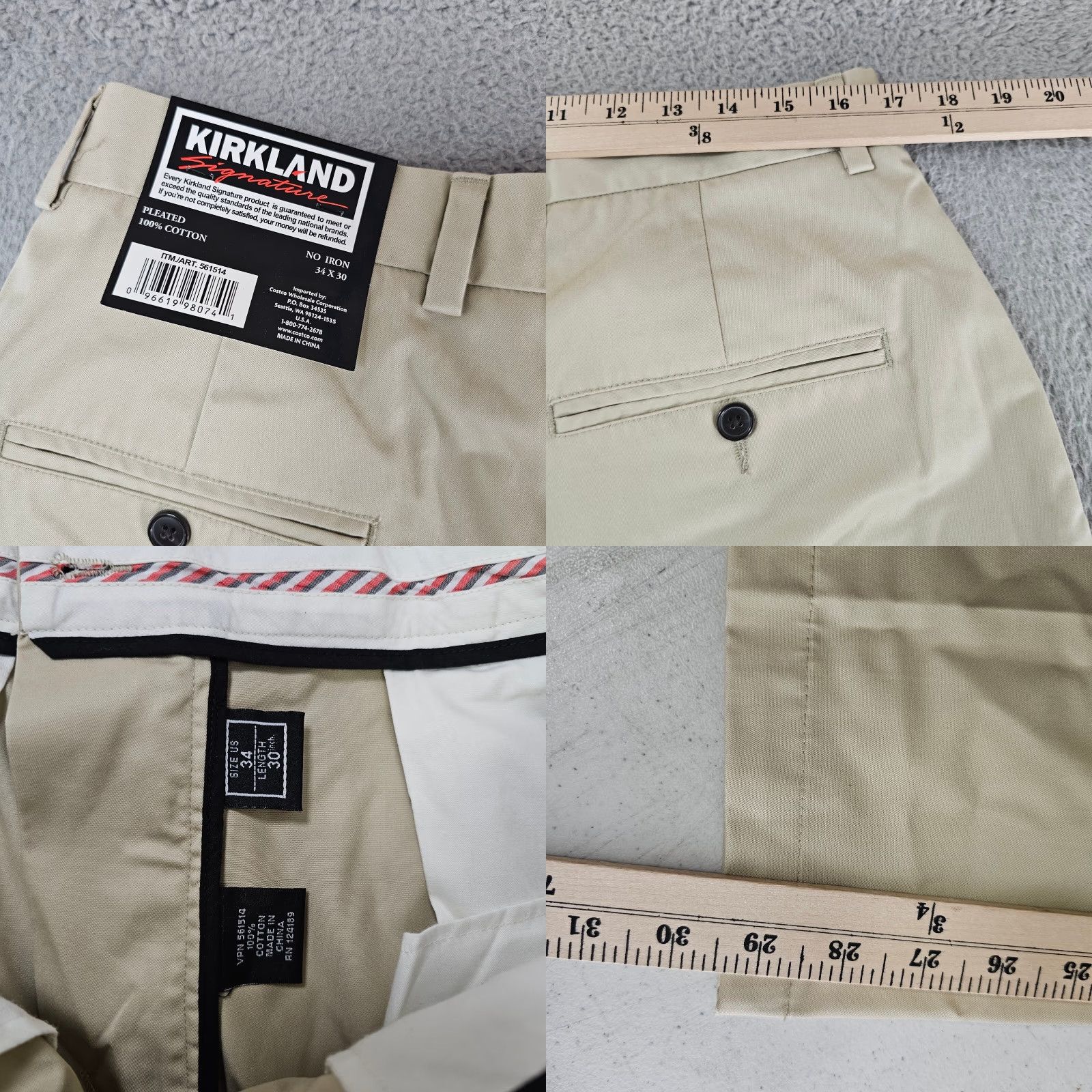 Vintage Kirkland Dress Pants Mens 34x30 Tan Classic Fit Comfort Non Iron Pleated Cotton Dress Pants Mens 34 Tan Classic Fit Cotton Pants Holiday 90s? Size US 34 / EU 50 - 8 Thumbnail