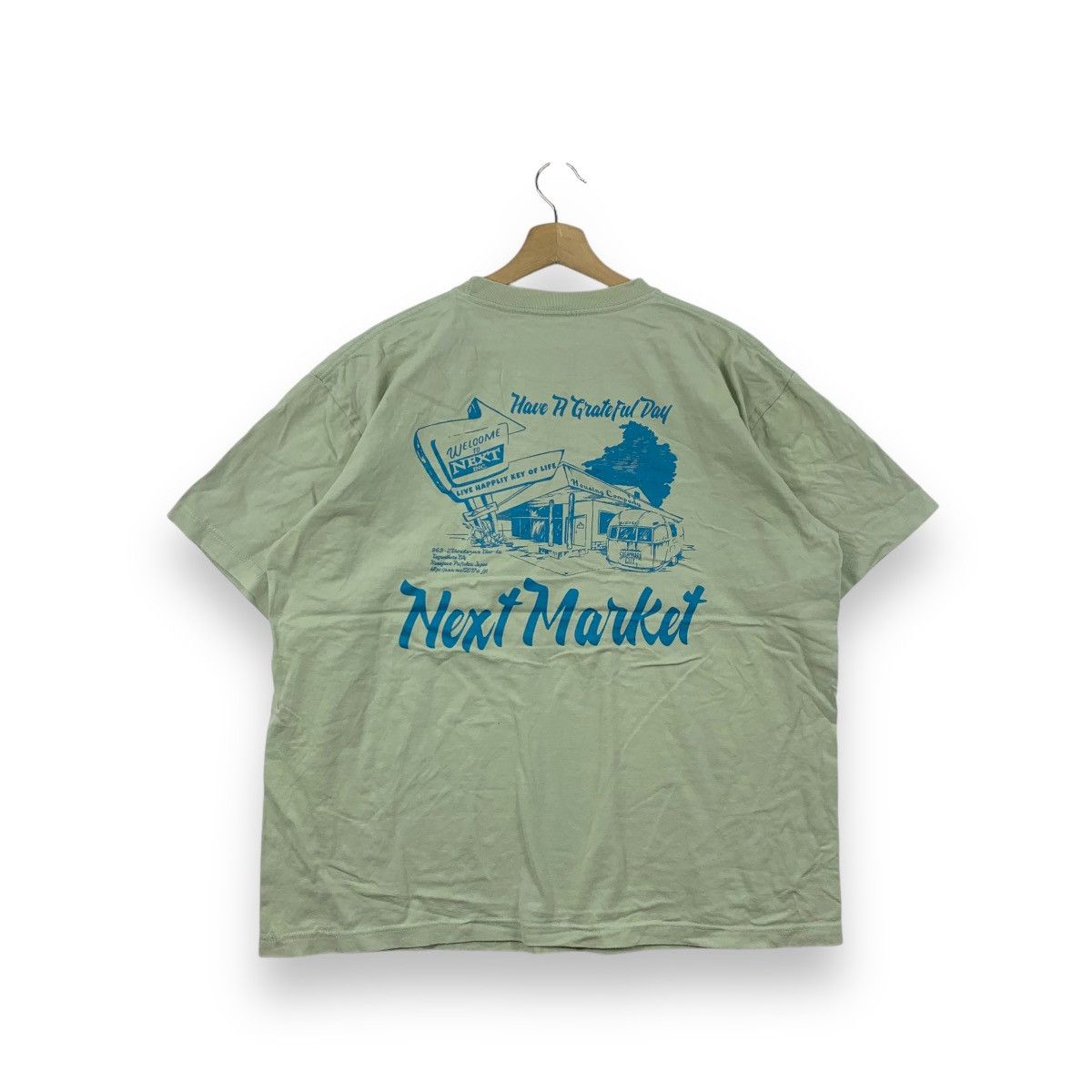 Japanese Brand NEXT INC MARKET Have A Grateful Day Kanagawa Tee Shirt Size US XL / EU 56 / 4 - 1 Thumbnail