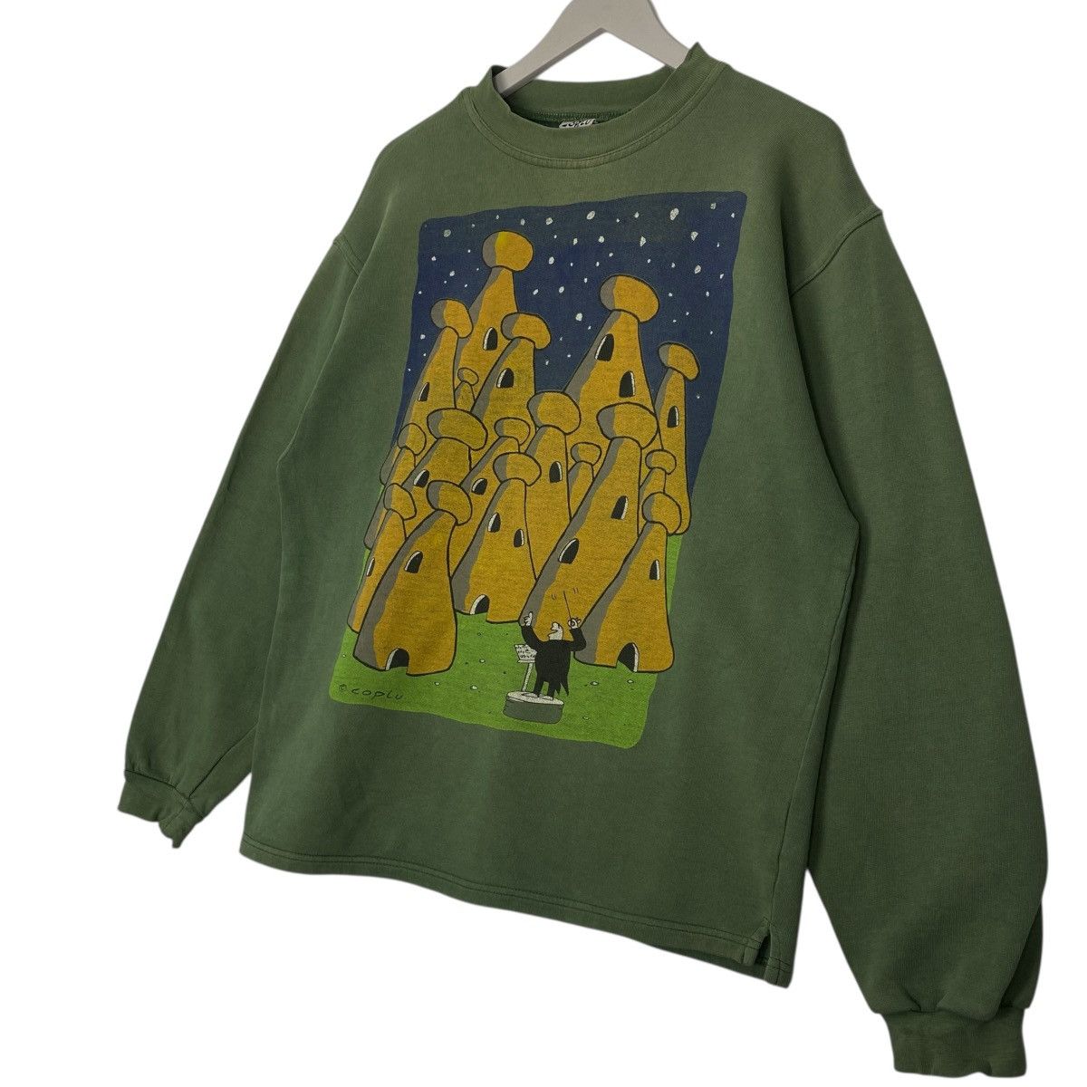 Vintage Vintage Coplu Printed Crewneck Sweatshirt Green Size M Size US M / EU 48-50 / 2 - 2 Thumbnail