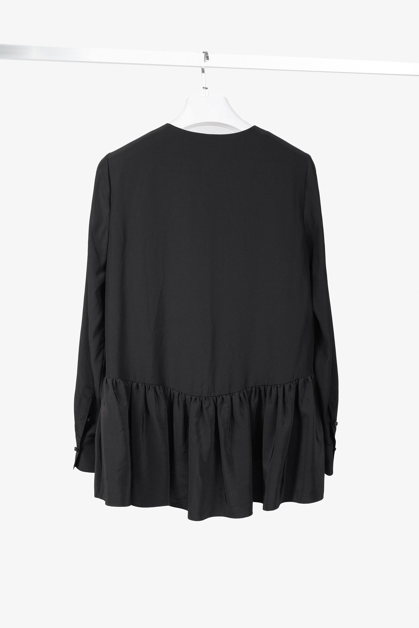 Tibi Tibi Black Silk CDC Peplum Top Size S / US 4 / IT 40 - 2 Thumbnail