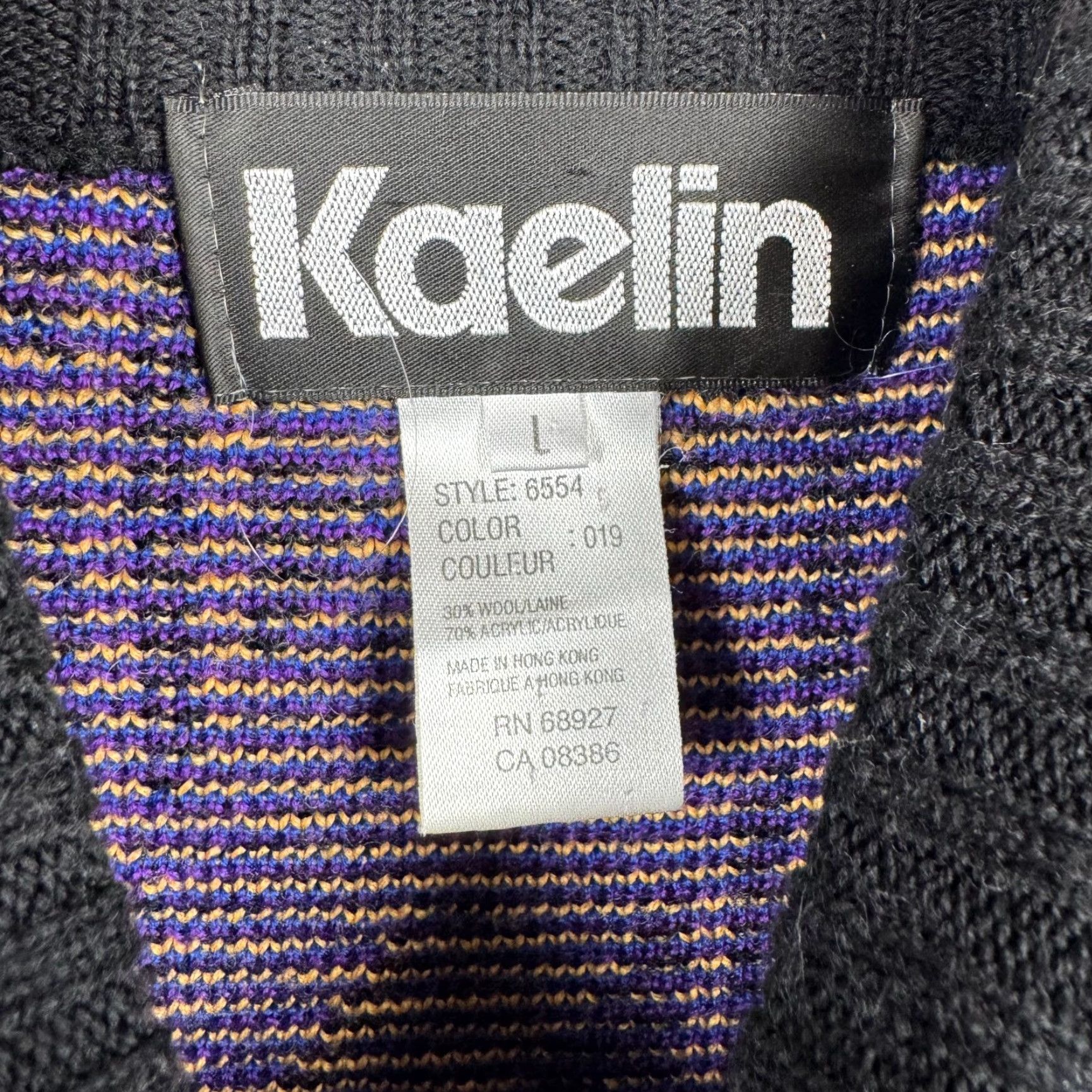 Vintage VINTAGE Kaelin Wool Blend Retro Geometric Purple Sweatshirt Adult Large 80s 90s Long Sleeve Mens Size US L / EU 52-54 / 3 - 3 Thumbnail