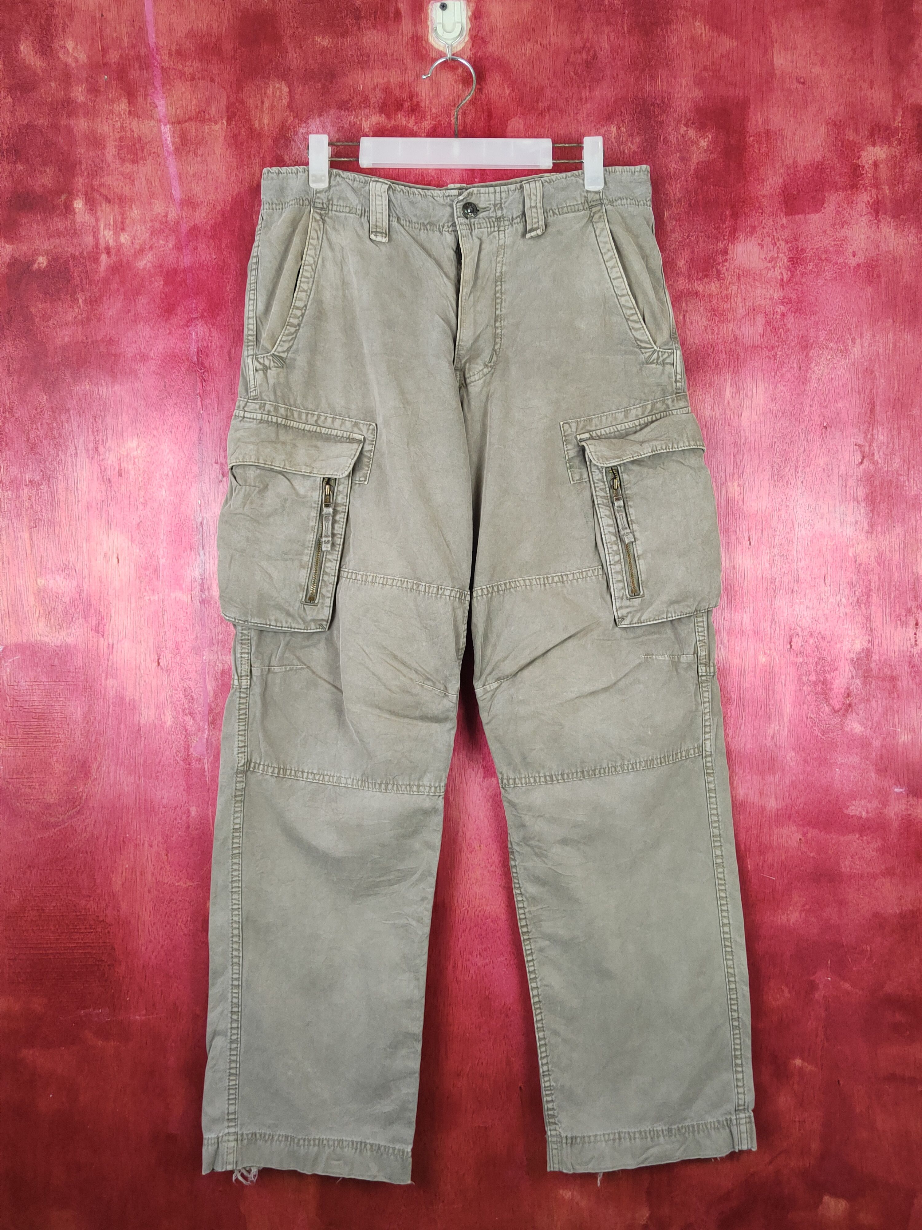 Japanese Brand Uniqlo Olive Faded Multipocket Tactical Cargo Pants #S1339 Size US 32 / EU 48 - 1 Thumbnail