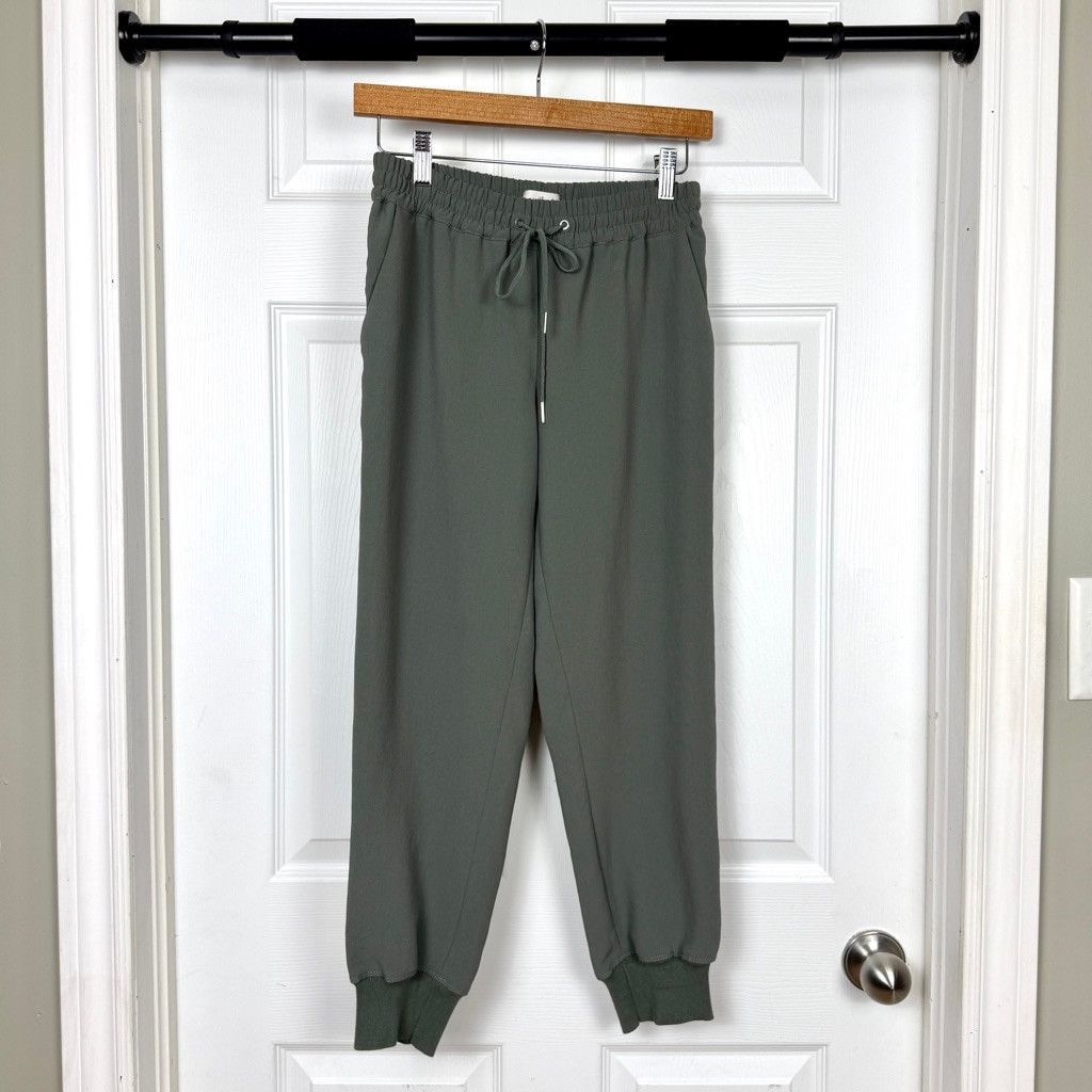Aritzia Women's Wilfred Jogger Buffon Pants Size XS Green Crepe Size 25" / US 0 / IT 36 - 2 Thumbnail