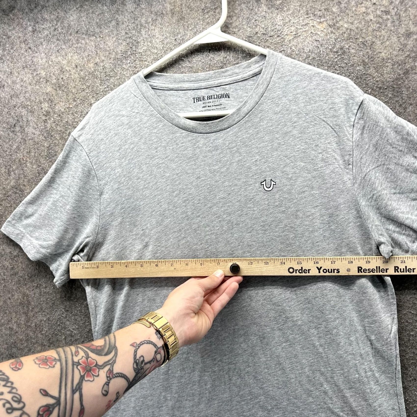 True Religion True Religion Shirt Mens Large Gray Buddha Guitar Graphic Tee Music Casual Shirt Size US L / EU 52-54 / 3 - 4 Thumbnail