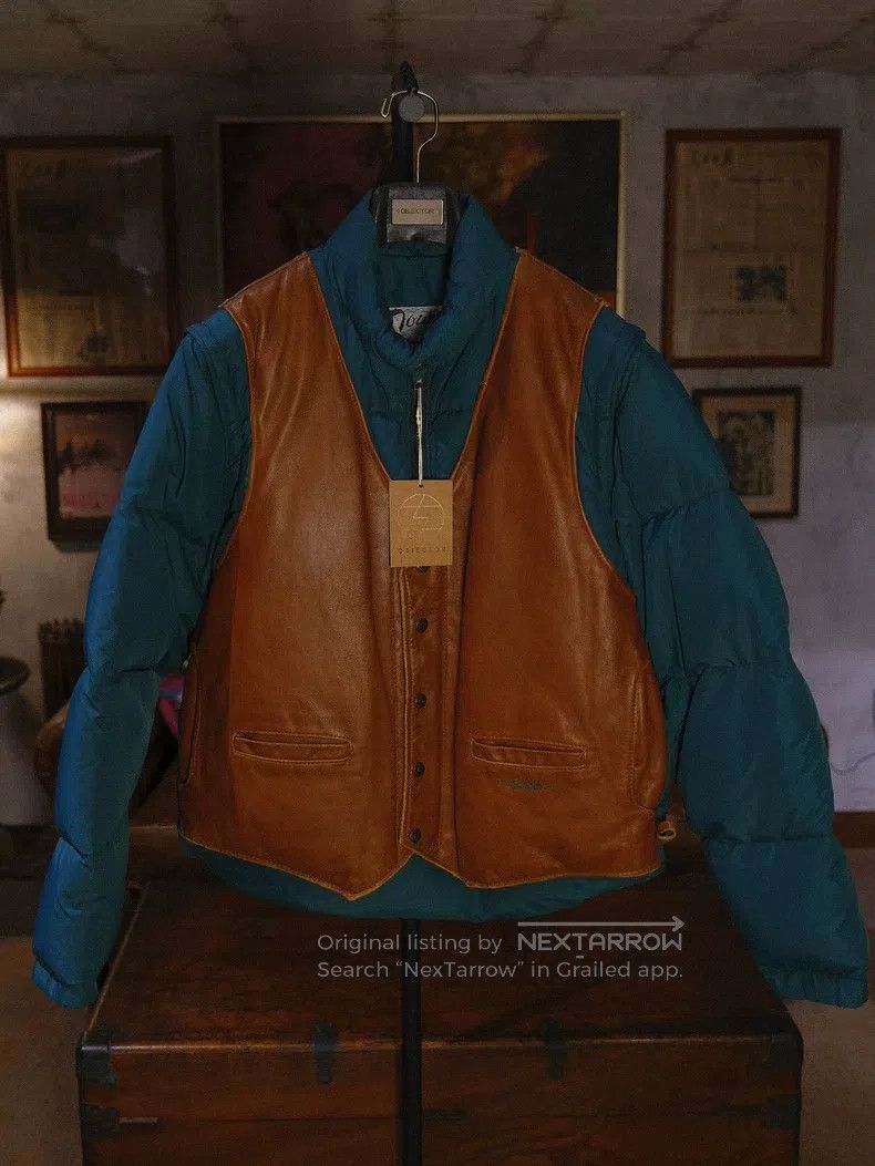 Schott Schott Down jacket brown calfskin on the chest Size US L / EU 52-54 / 3 - 1 Thumbnail