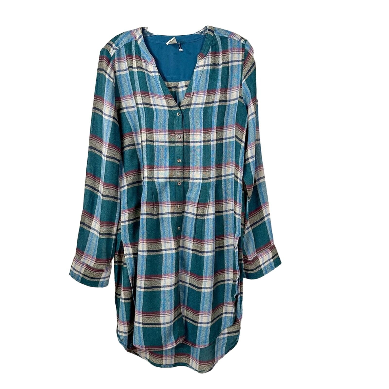 Anthropologie Akemi + Kin Lucie Flannel Plaid Tunic Shirt, EUC, Small Size S / US 4 / IT 40 - 3 Thumbnail