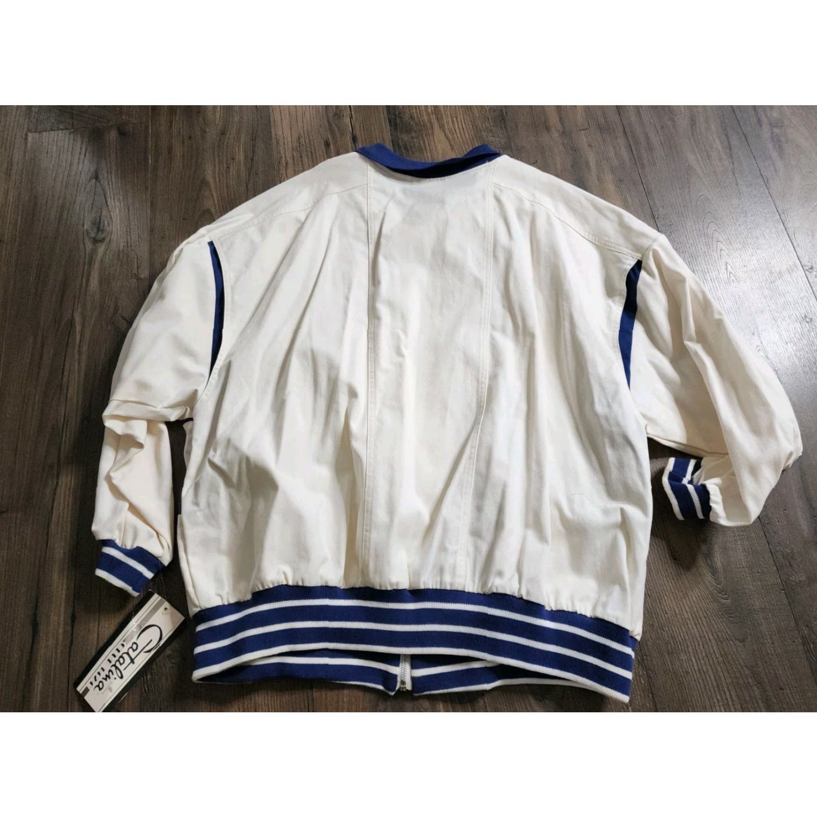 Catalina VINTAGE Catalina Jacket Woman's 24W Cotton Blend Plus Ivory 1980s Bomber Sailing Boating Classic Shirt/Outerwear Mens? Size 4XL / US 24-26 - 2 Thumbnail