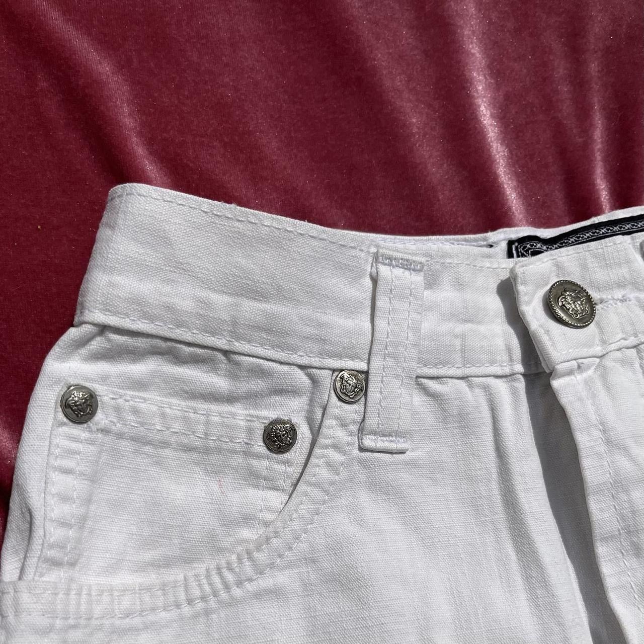 Versace × Versace Jeans Couture × Vintage VERSACE • 90s RARE VINTAGE SUMMER WHITE COTTON DENIM SKIRT Size 24" / US 00 / IT 34 - 5 Thumbnail