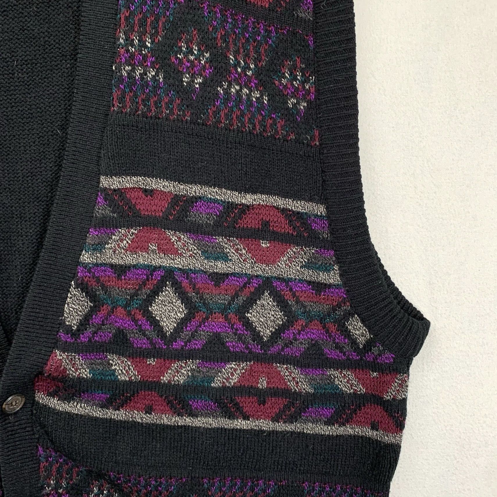 Jantzen VINTAGE Jantzen Sweater Vest Men XL Argyle Diamond Knit Sleeveless V-Neck 90s Preppy Black Acrylic Size US XL / EU 56 / 4 - 7 Thumbnail
