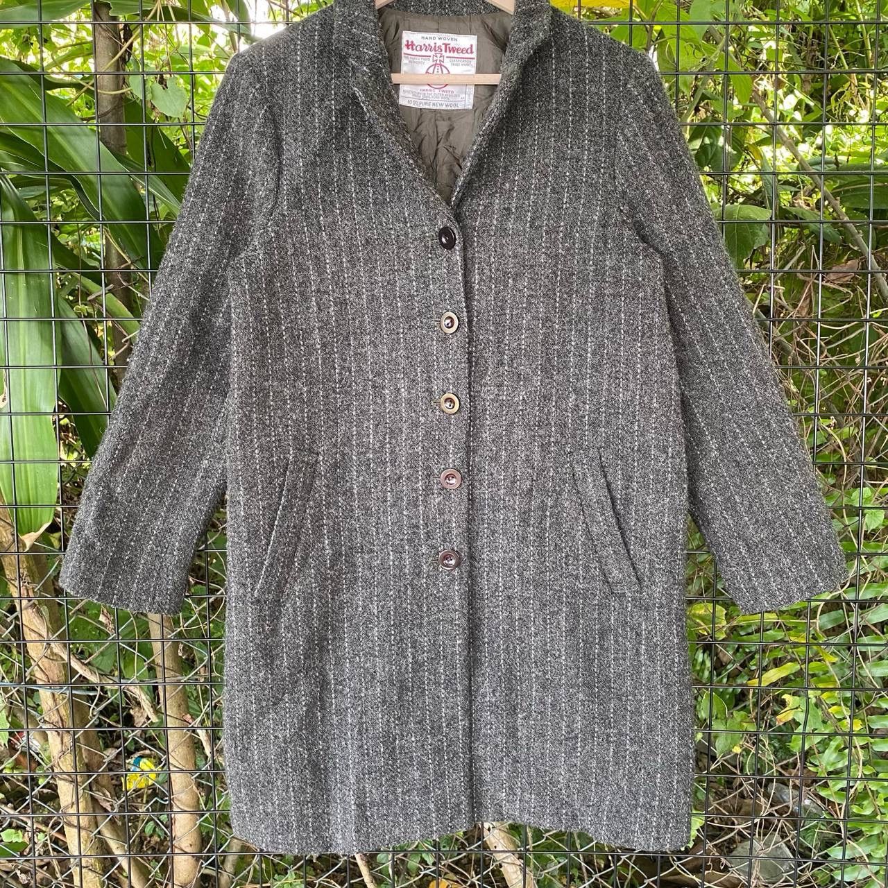 Harris Tweed Steals🔥Vtg Harris Tweed Habd Woven Pure Wool Long Coat Size L / US 10 / IT 46 - 2 Thumbnail